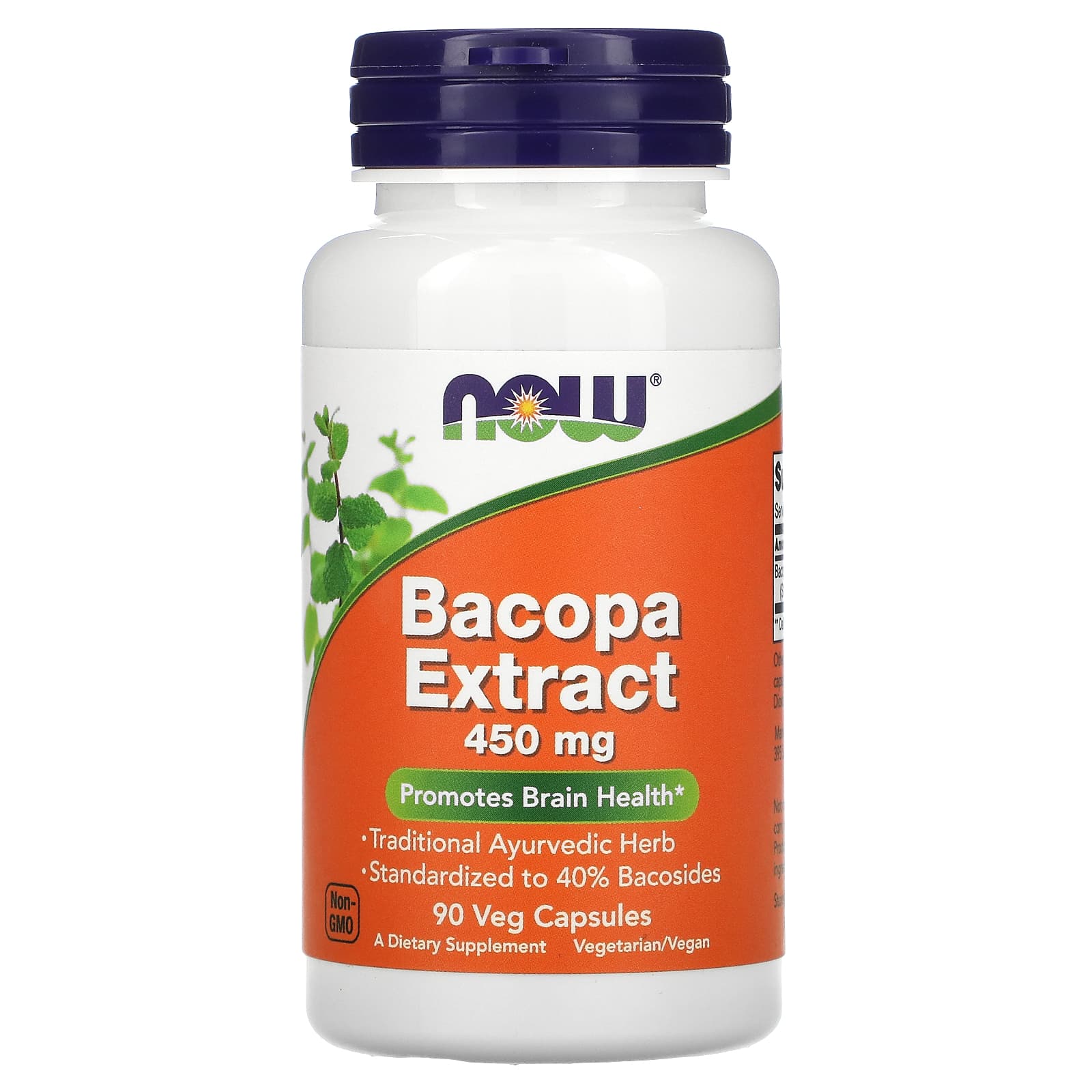NOW Foods, Bacopa Extract, 450 mg, 90 Veg Capsules - B07RFZ8TX2