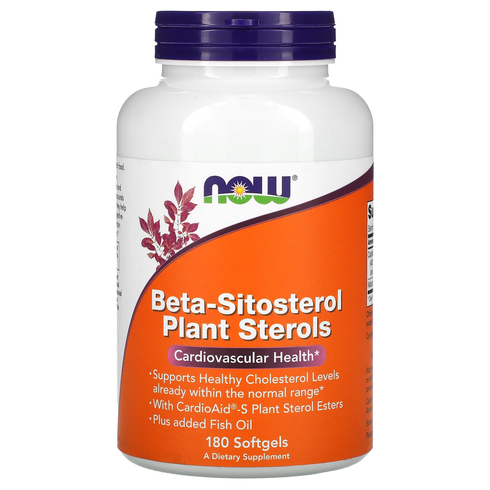 NOW Foods, Beta-Sitosterol Plant Sterols, 180 Softgels - B008BMSV5A