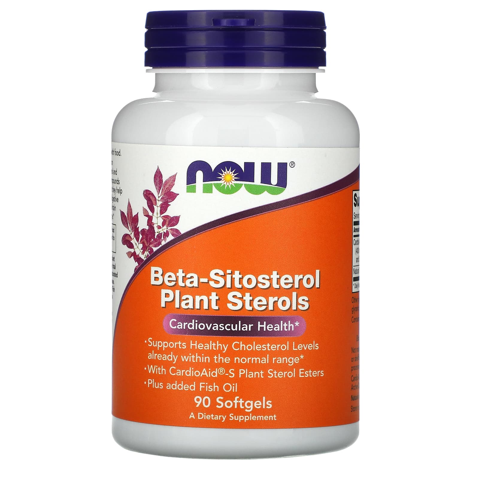 NOW Foods, Beta-Sitosterol Plant Sterols, 90 Softgels - B008BMSO52
