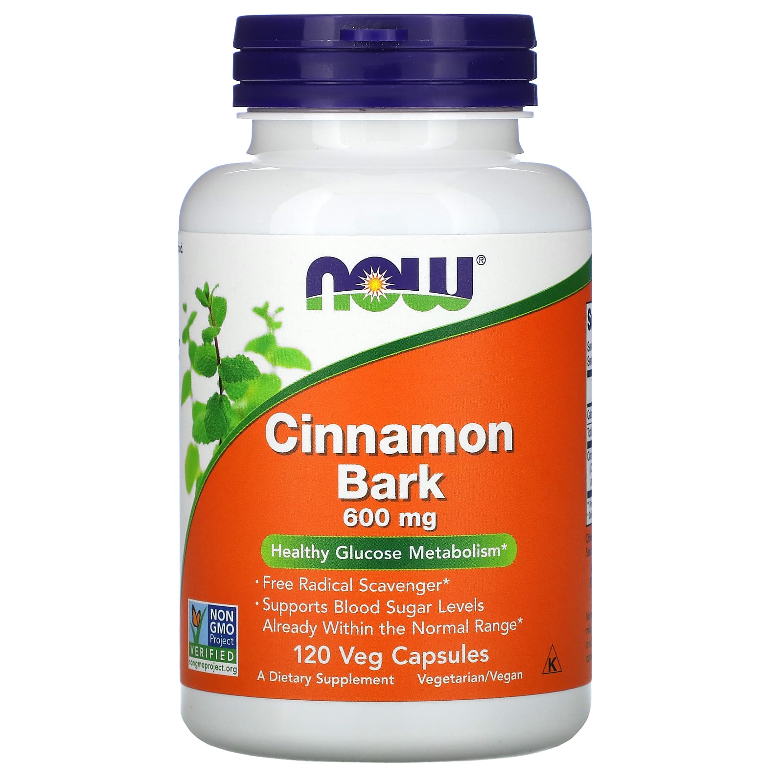NOW Foods, Cinnamon Bark, 600 mg, 120 Veg Capsules - B0014UEB6Y