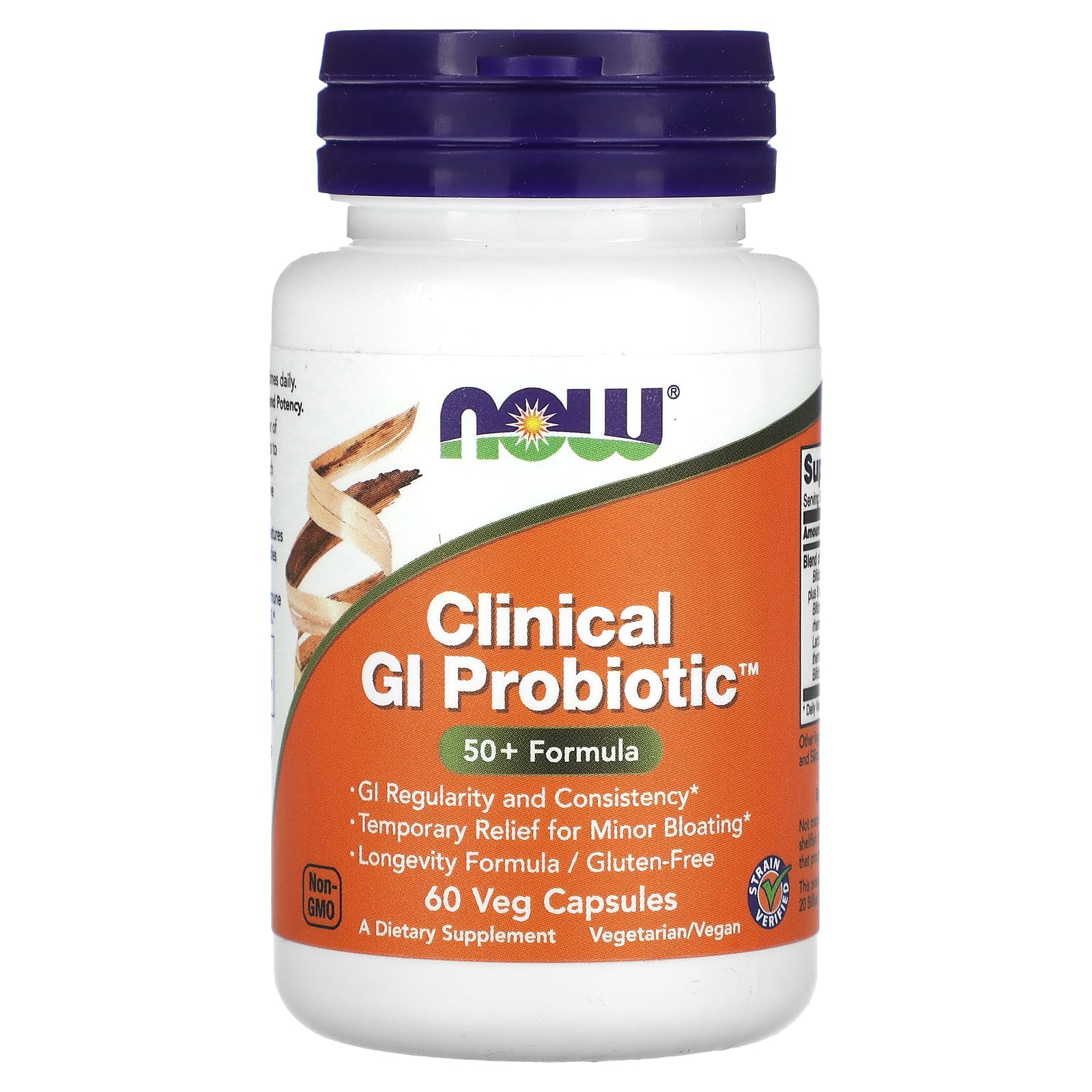NOW Foods, Clinical GI Probiotic, 50+ Formula, 60 Veg Capsules - B00BNV3FE8