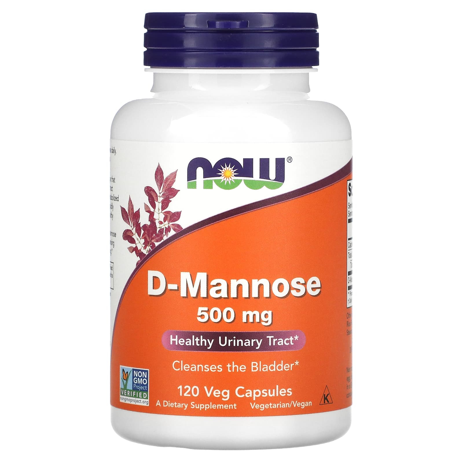 NOW Foods, D-Mannose, 500 mg, 120 Veg Capsules - B000JN4CR0