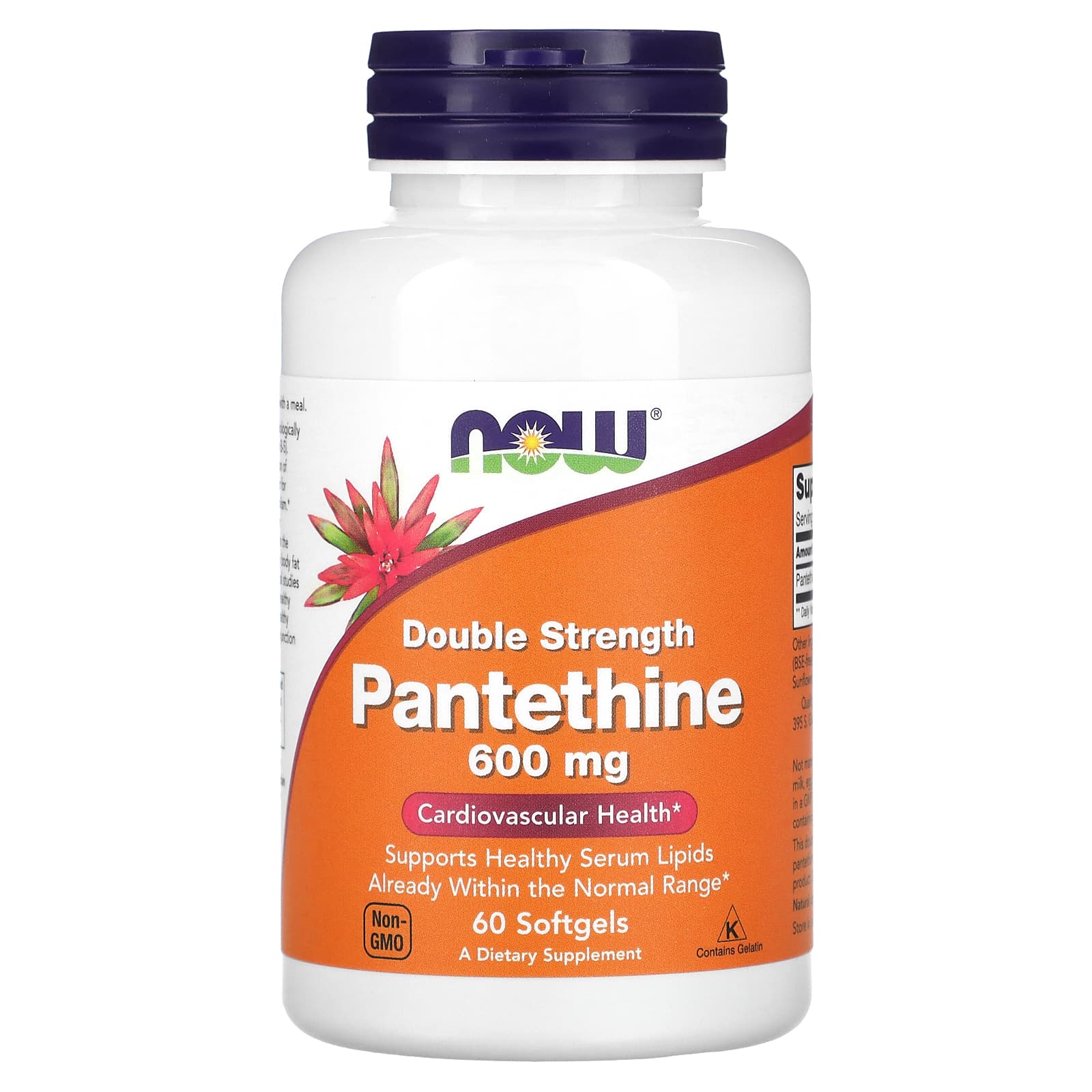 NOW Foods, Double Strength Pantethine, 600 mg, 60 Softgels - B001BKCUK6