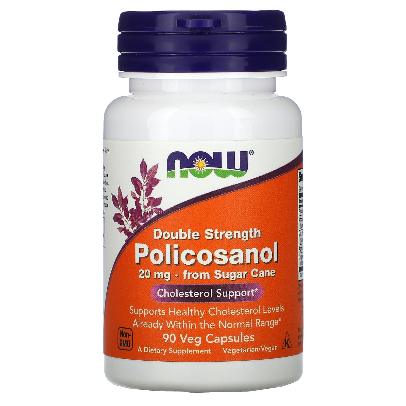 NOW Foods, Double Strength Policosanol, 20 mg, 90 Veg Capsules - B000HPVT9O