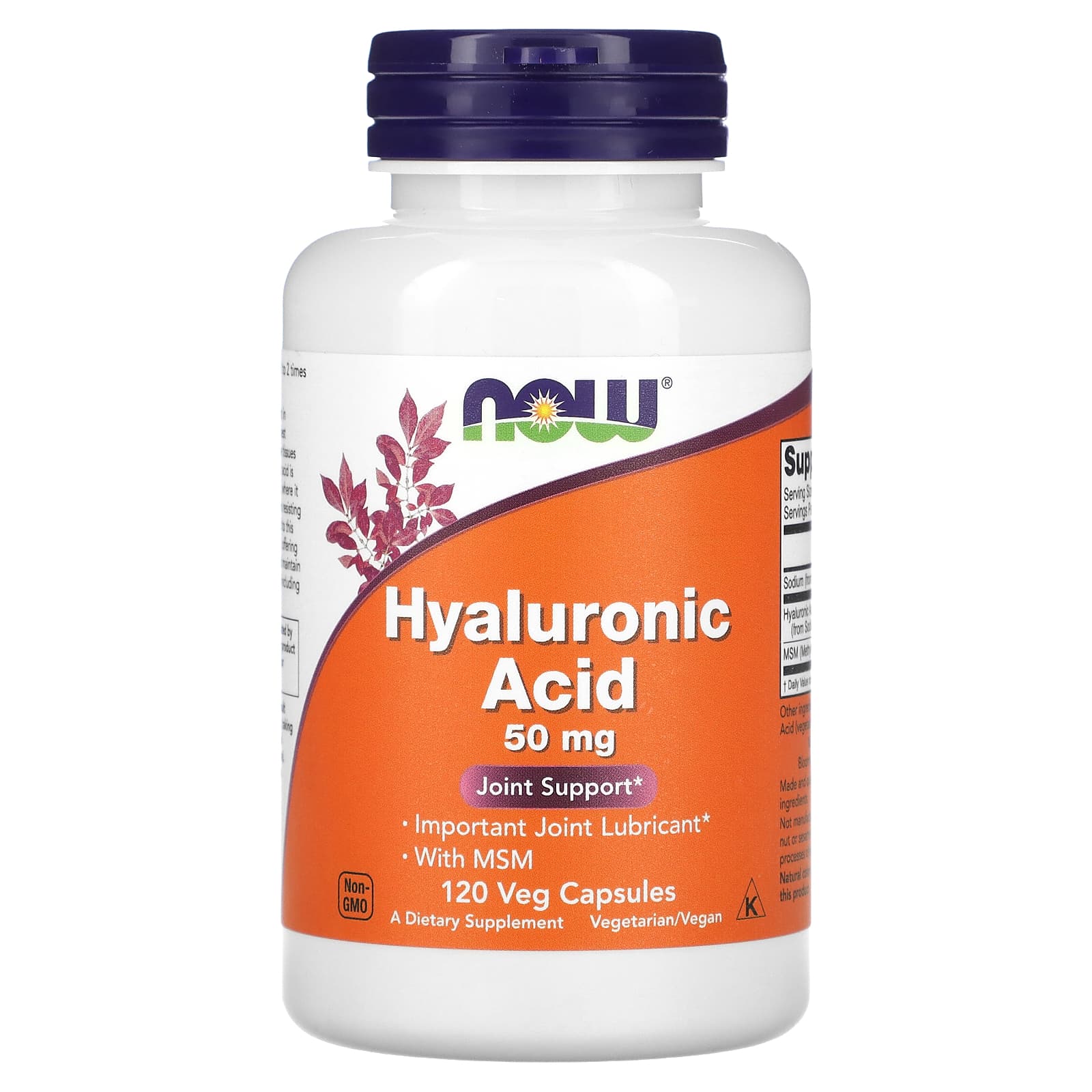 NOW Foods, Hyaluronic Acid With MSM, 50 mg, 120 Veg Capsules - B005P0N5KC