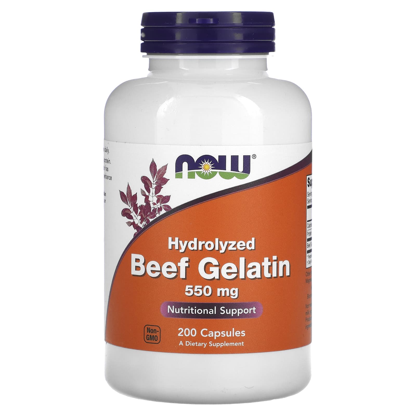 NOW Foods, Hydrolyzed Beef Gelatin, 550 mg, 200 Capsules - B0014UCH88