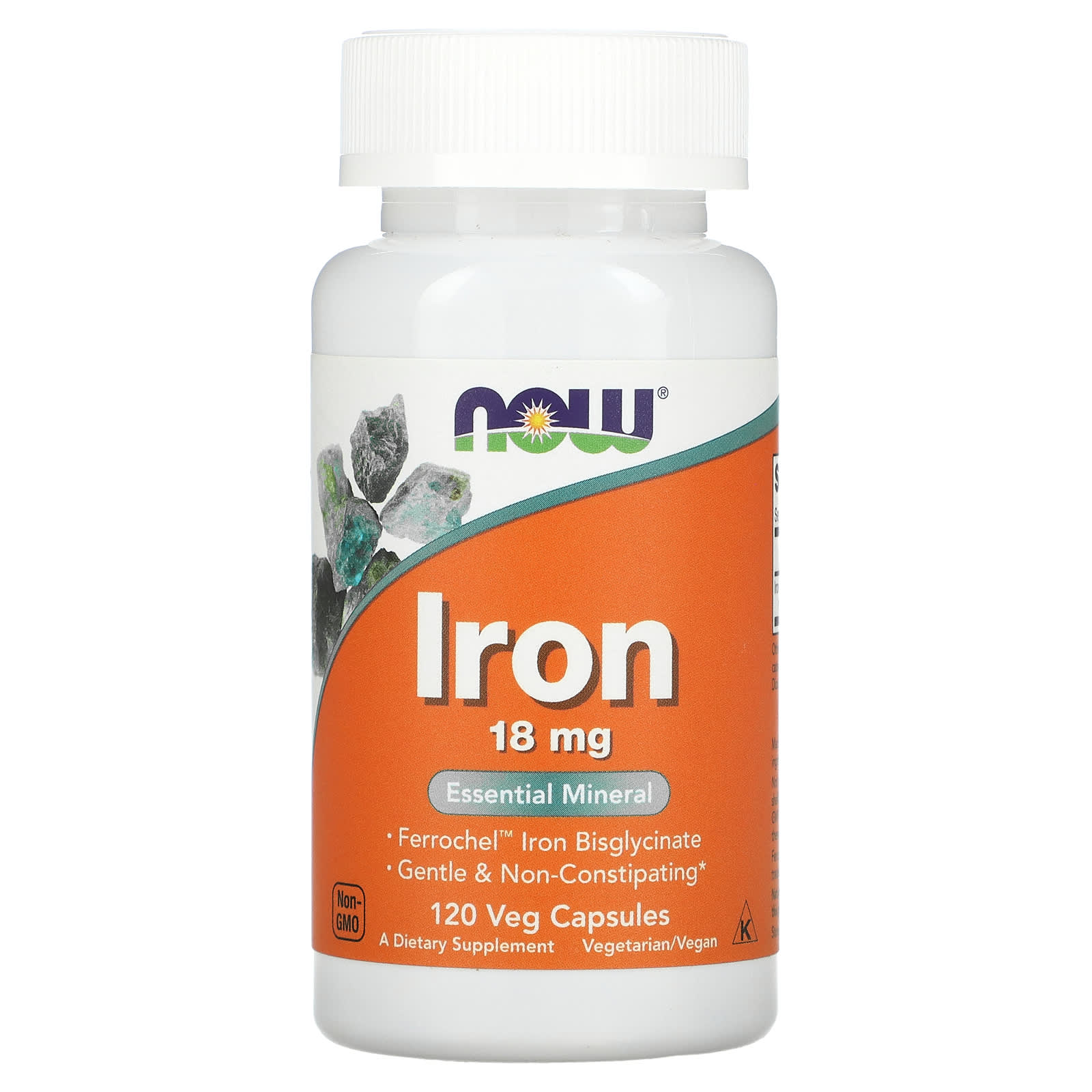 NOW Foods, Iron, 18 mg, 120 Veg Capsules - B000WQDD2O