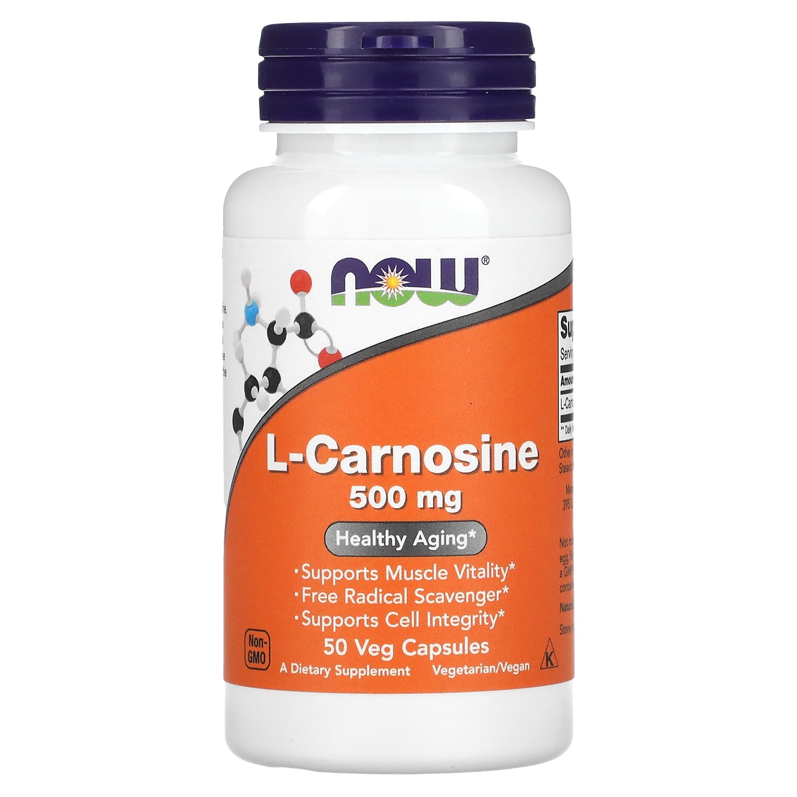 NOW Foods, L-Carnosine, 500 mg, 50 Veg Capsules - B0013OUNSQ
