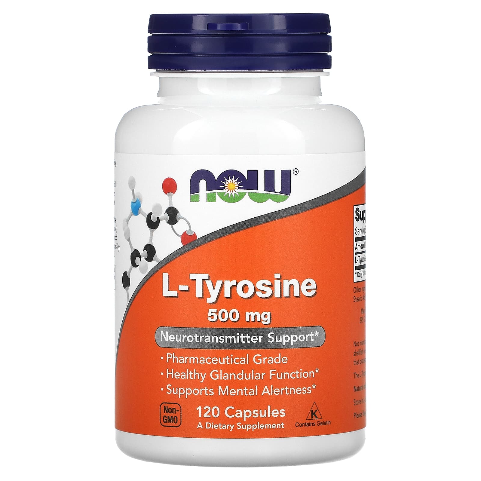 NOW Foods, L-Tyrosine, 500 mg, 120 Capsules - B0013OUPSE