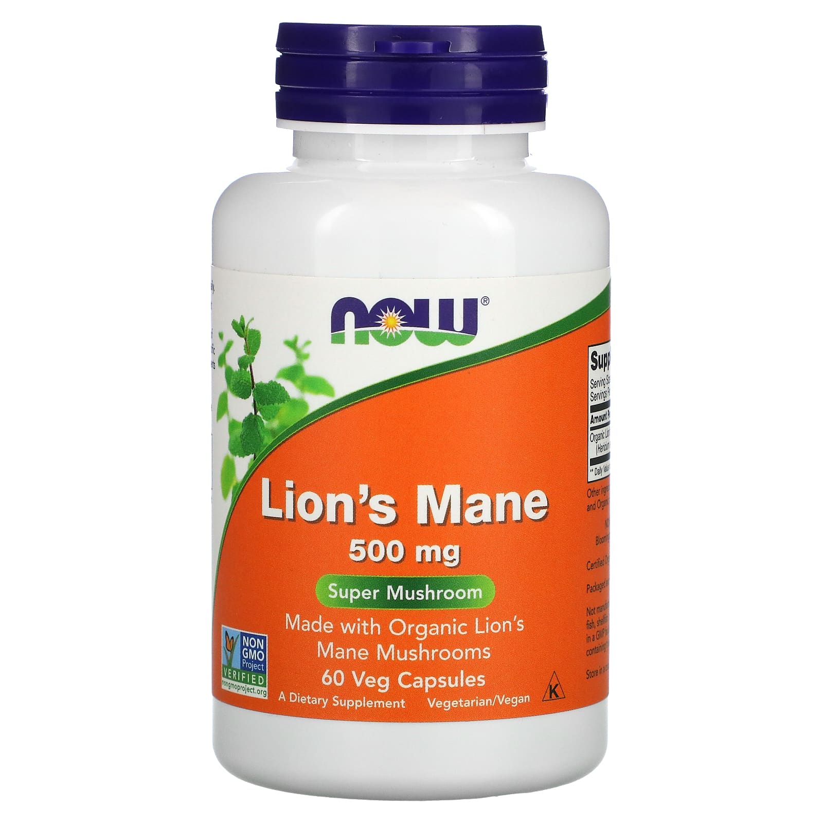 NOW Foods, Lion's Mane, 500 mg, 60 Veg Capsules - B09V3BS25N