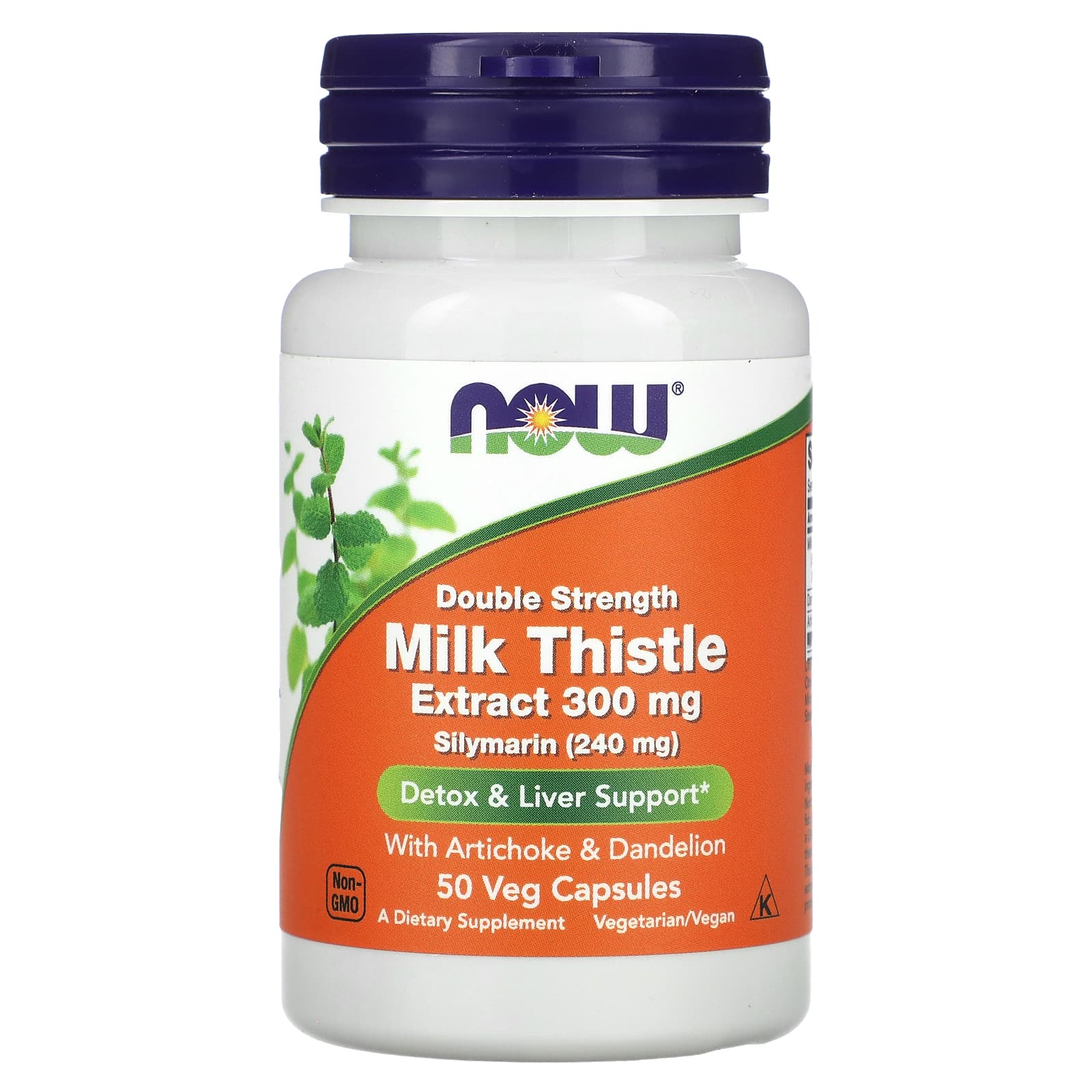NOW Foods, Milk Thistle, Double Strength, 300 mg, 50 Veg Capsules - B0001T1018