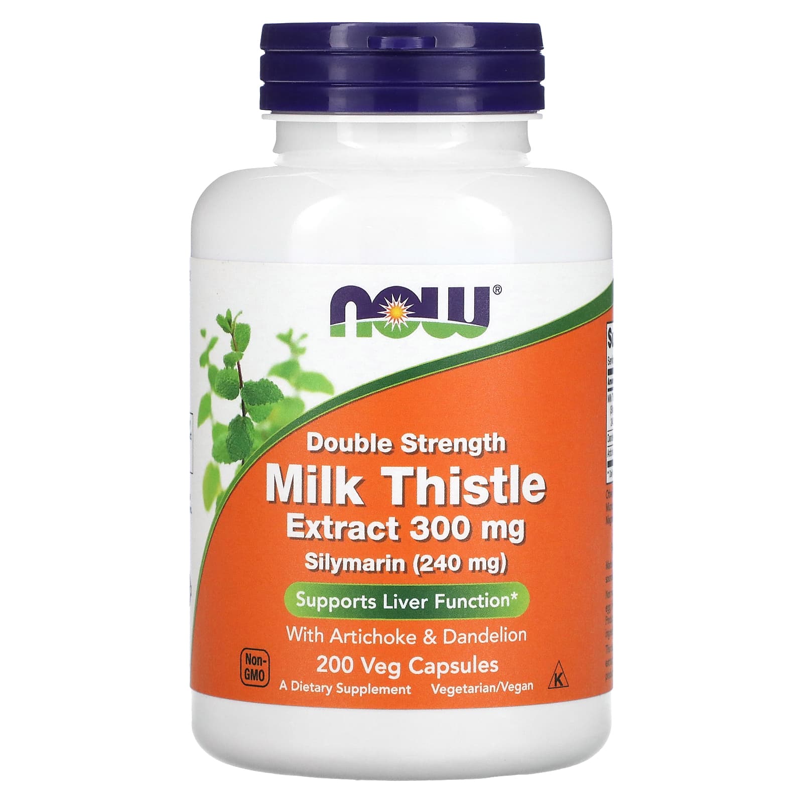 NOW Foods, Milk Thistle Extract, Double Strength, 300 mg, 200 Veg Capsules - B003O1RCO4