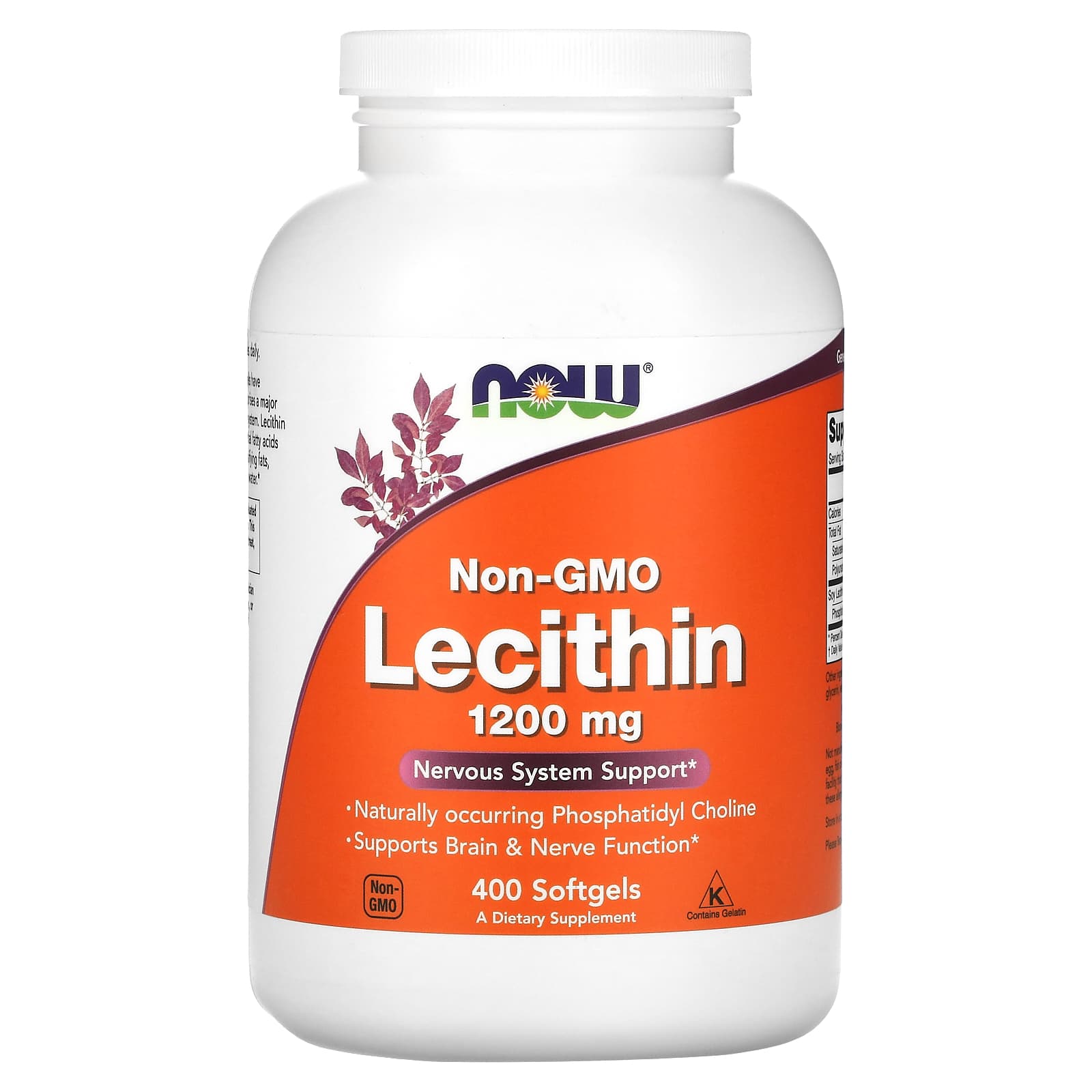 NOW Foods, Non-GMO Lecithin, 1,200 mg, 400 Softgels - B0013OXEI2