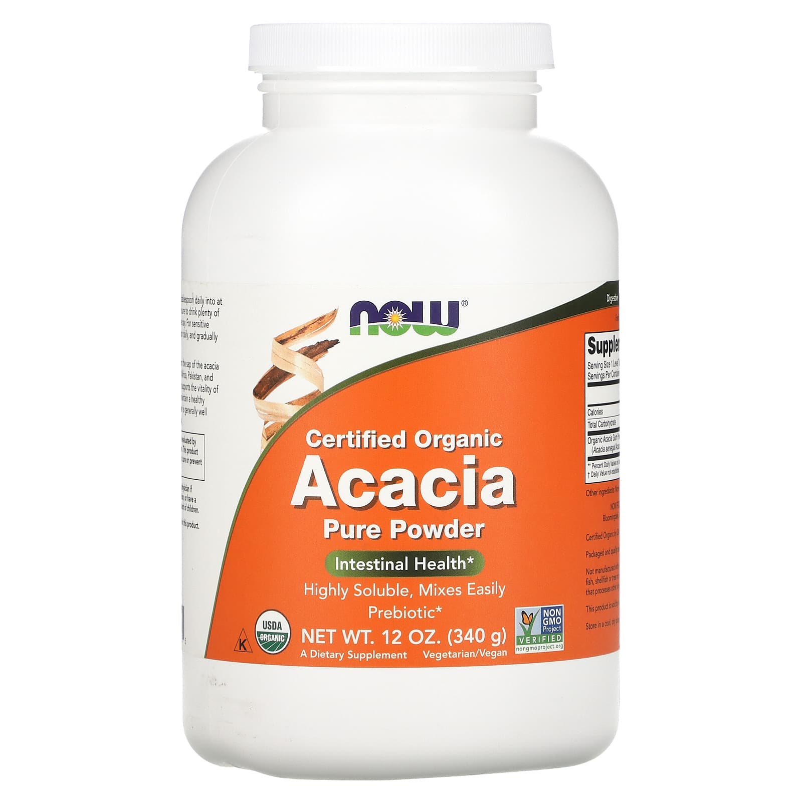 NOW Foods, Organic Acacia Pure Powder, 12 oz (340 g) - B0025OUVPI