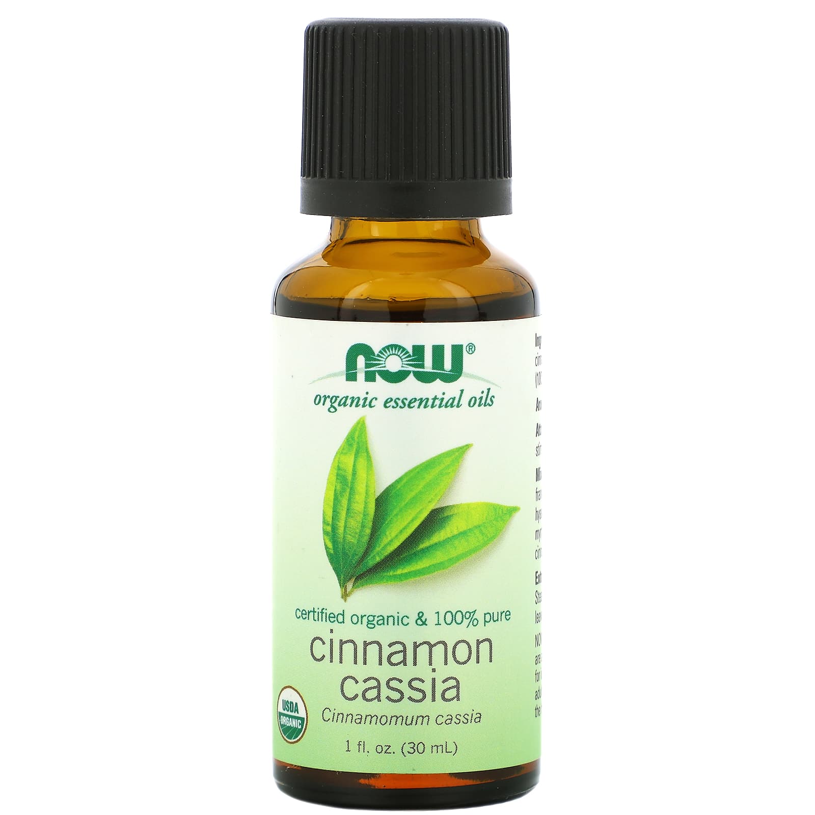 NOW Foods, Organic Essential Oils, Cinnamon Cassia, 1 fl oz (30 ml) - B07TSX5CTQ