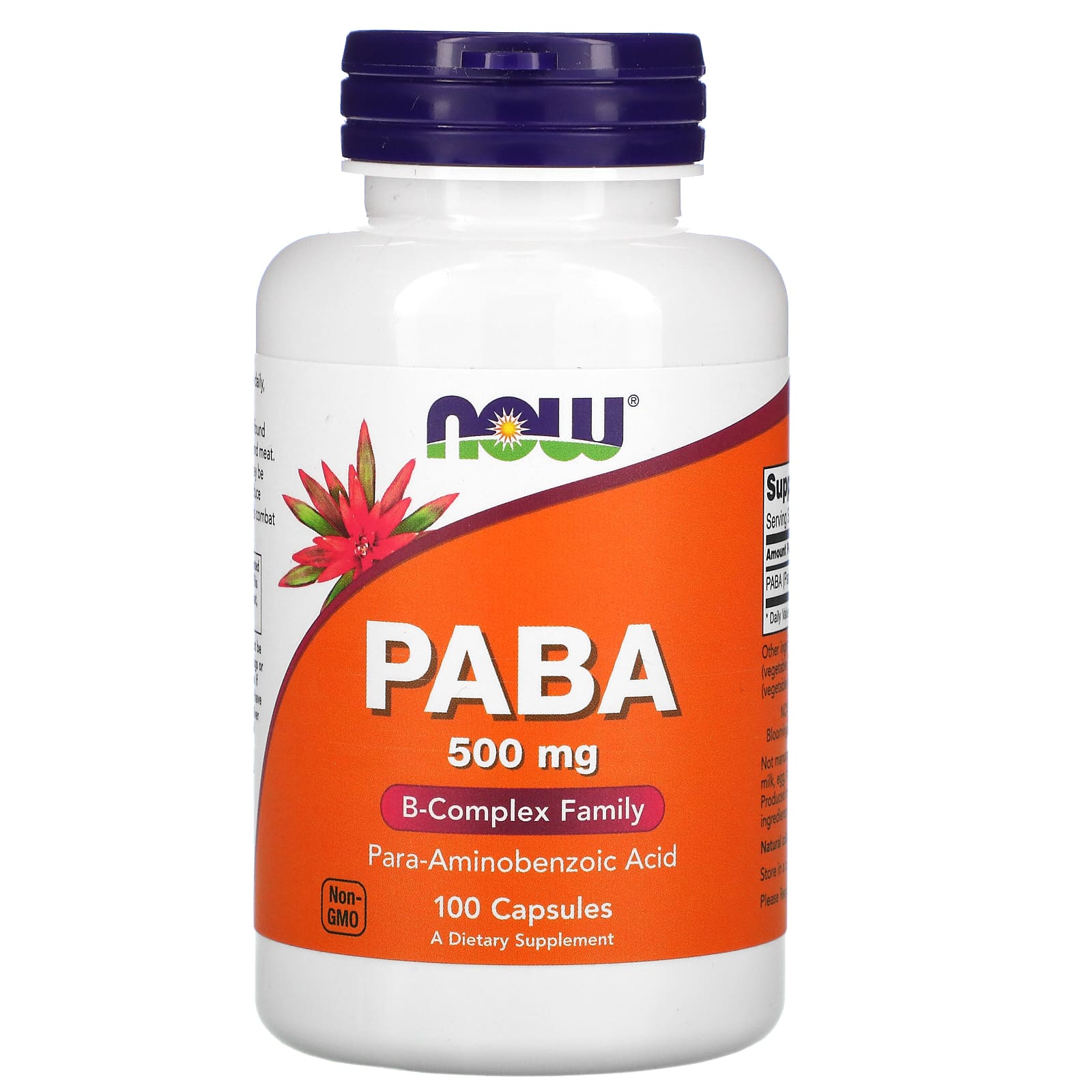NOW Foods, PABA, 500 mg, 100 Capsules - B00028LV9E