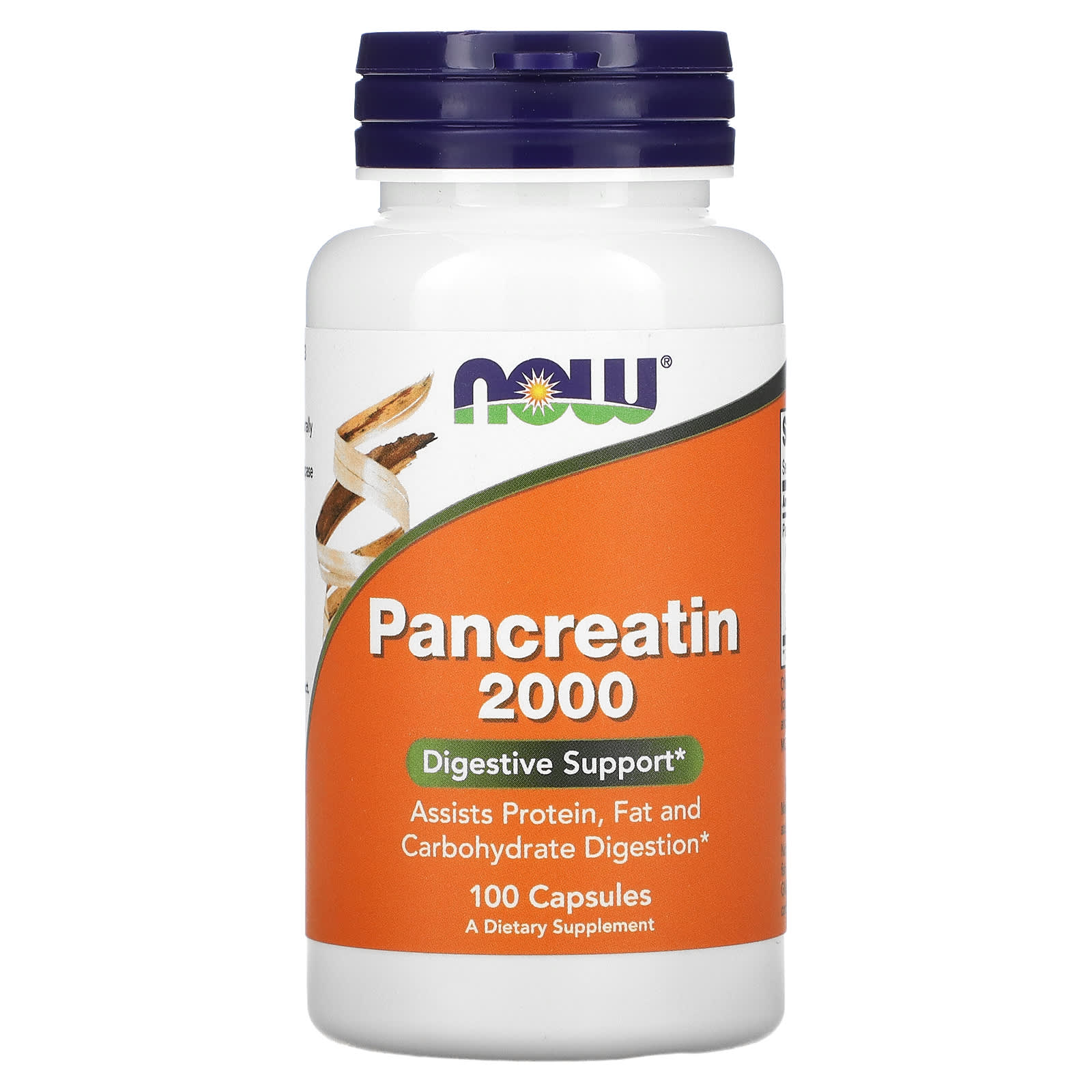 NOW Foods, Pancreatin 2000, 100 Capsules - B0002UK7T2