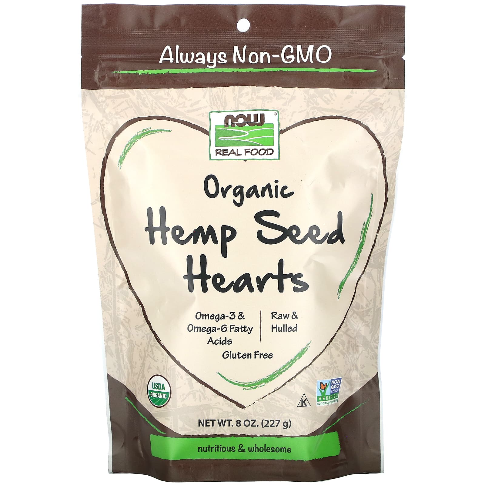 NOW Foods, Real Food, Organic Hemp Seed Hearts, 8 oz (227 g) - B0BPBJYHN9