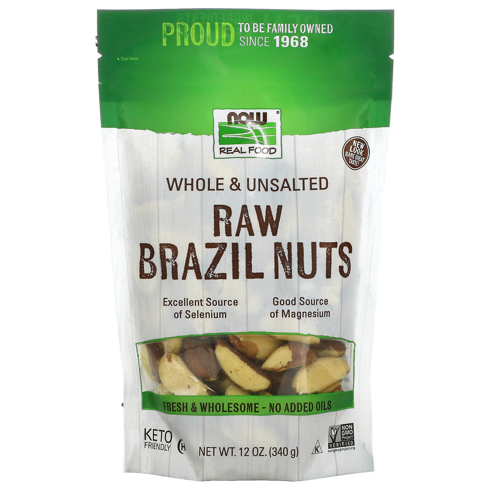 NOW Foods, Real Food, Raw Brazil Nuts, Whole, Unsalted, 12 oz (340 g) - B005CD2T4U