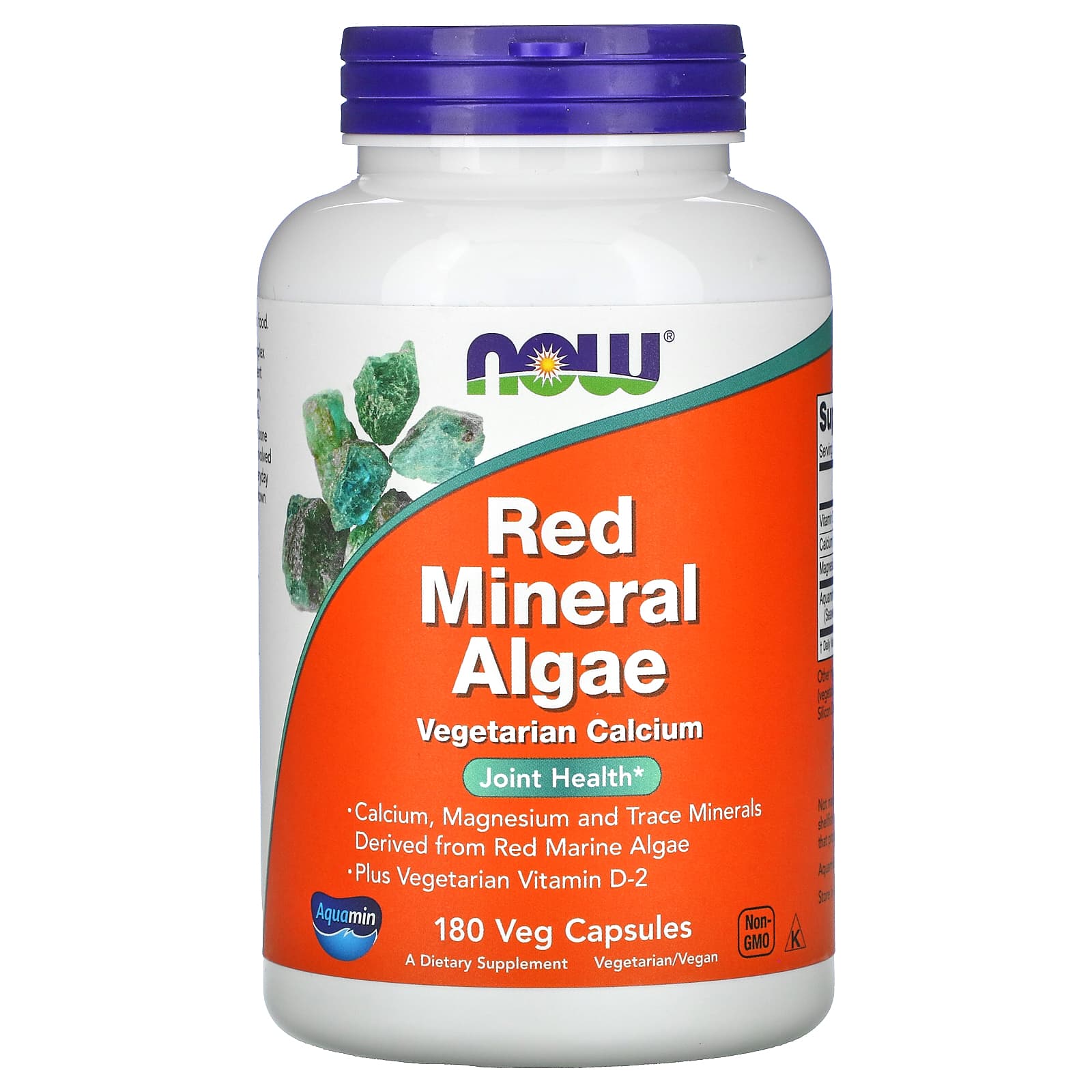 NOW Foods, Red Mineral Algae, 180 Veg Capsules - B001GZWHIQ