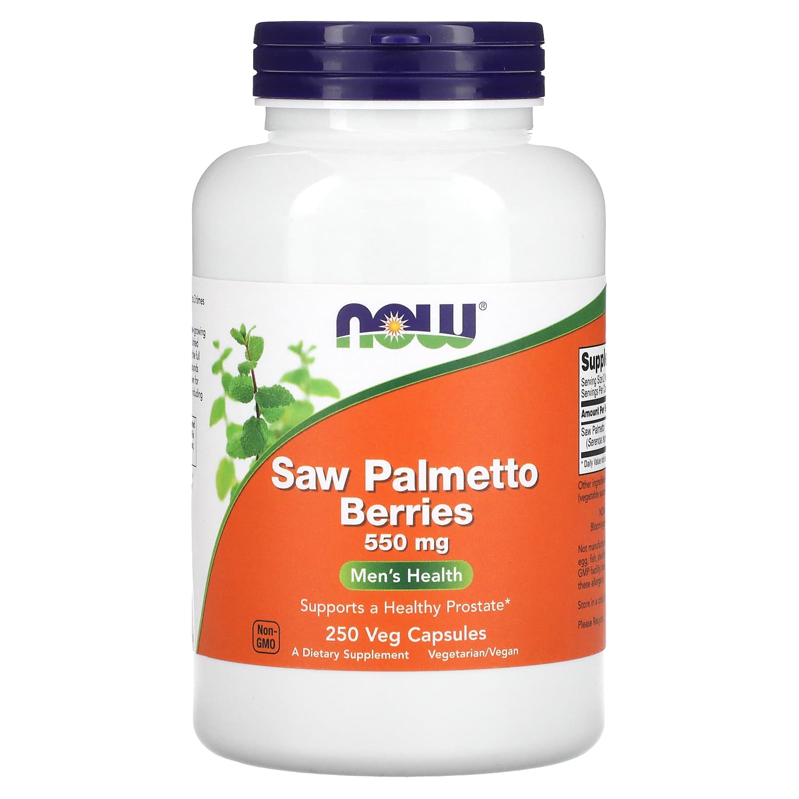 NOW Foods, Saw Palmetto Berries, 550 mg, 250 Veg Capsules - B0013OXIFQ