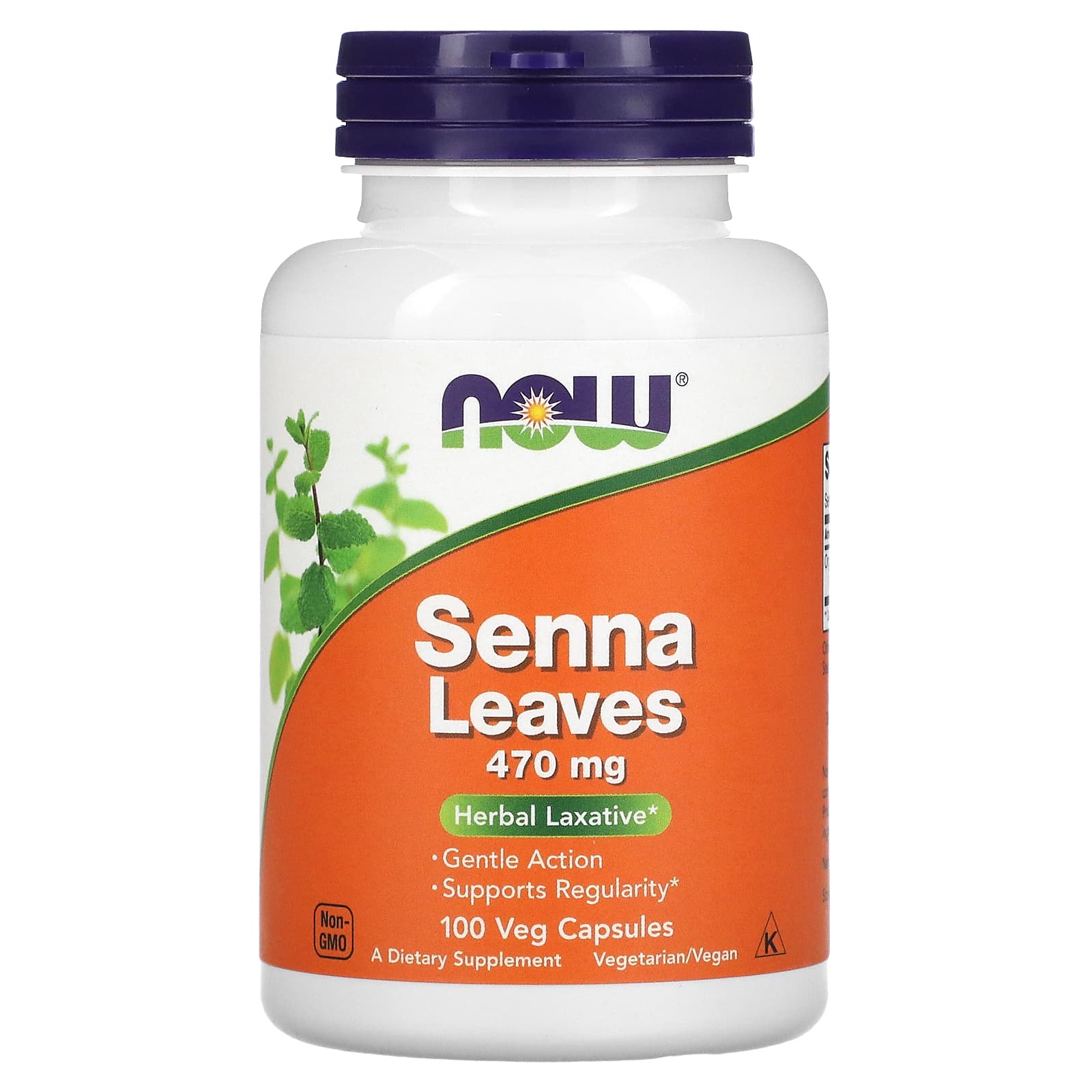 NOW Foods, Senna Leaves, 470 mg, 100 Veg Capsules - B000MXCSNC
