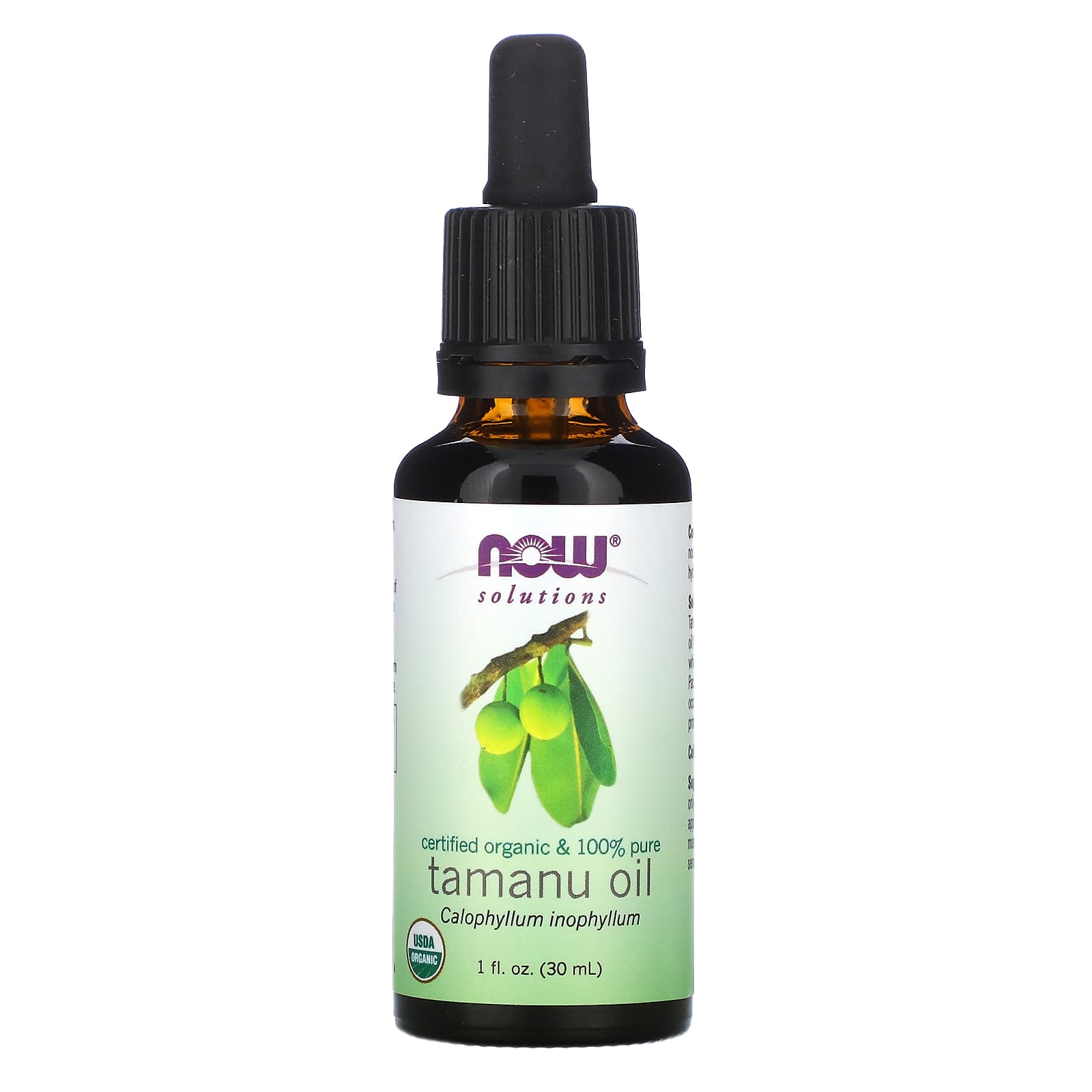 NOW Foods, Solutions, Certified Organic & 100% Pure, Tamanu Oil, 1 fl oz (30 ml) - B0D185LVFR