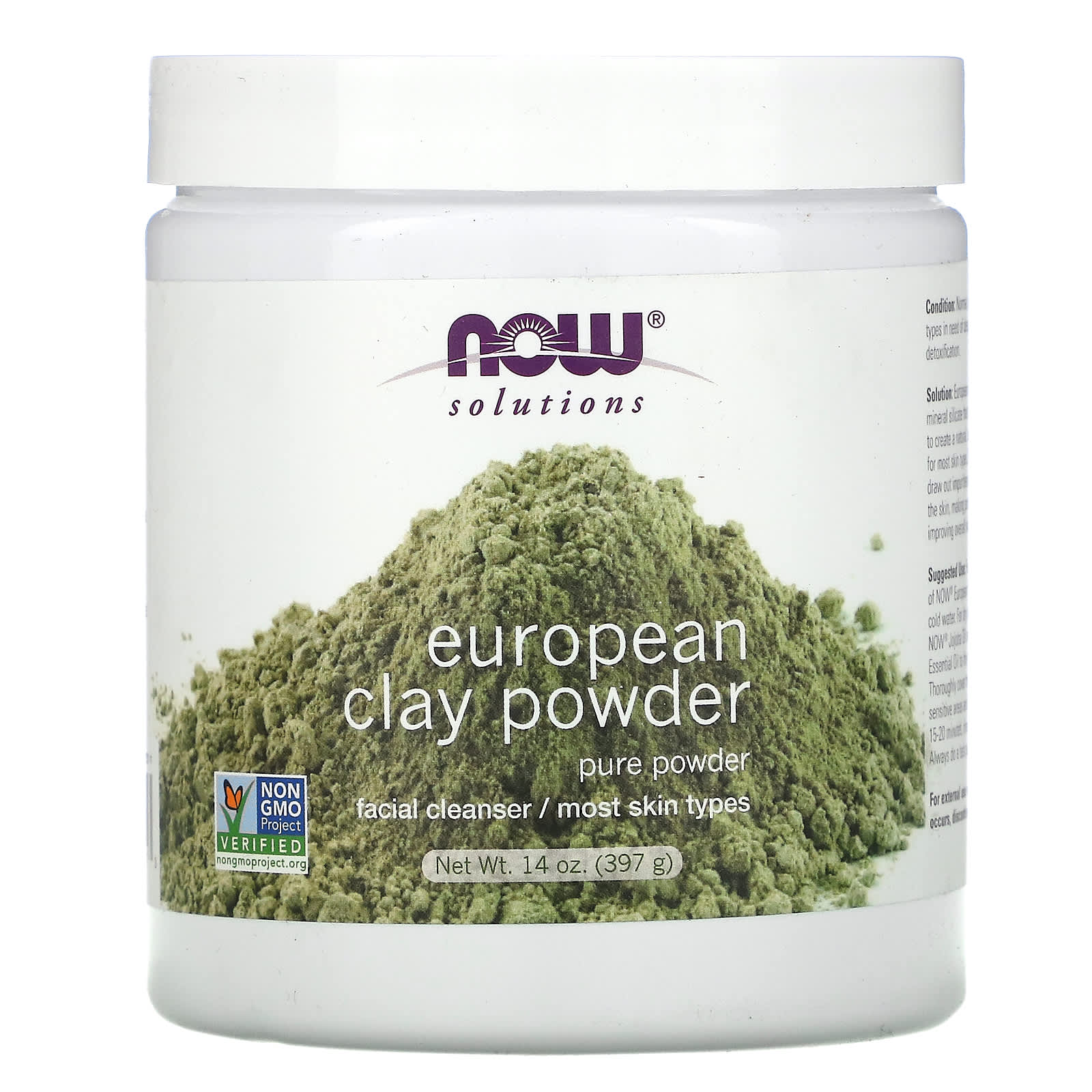 NOW Foods, Solutions, European Clay Powder, 14 oz (397 g) - B0D185K5S6