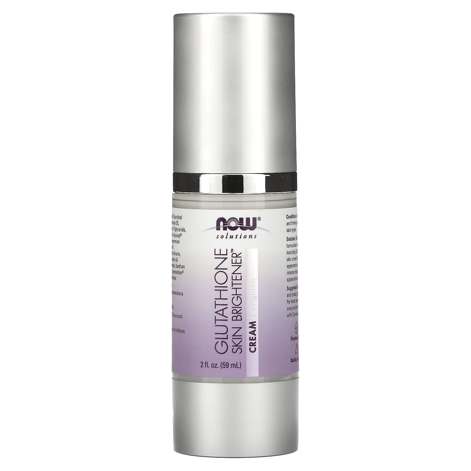 NOW Foods, Solutions, Glutathione Skin Brightener Cream, 2 fl oz (59 ml) - B0899MB6TN