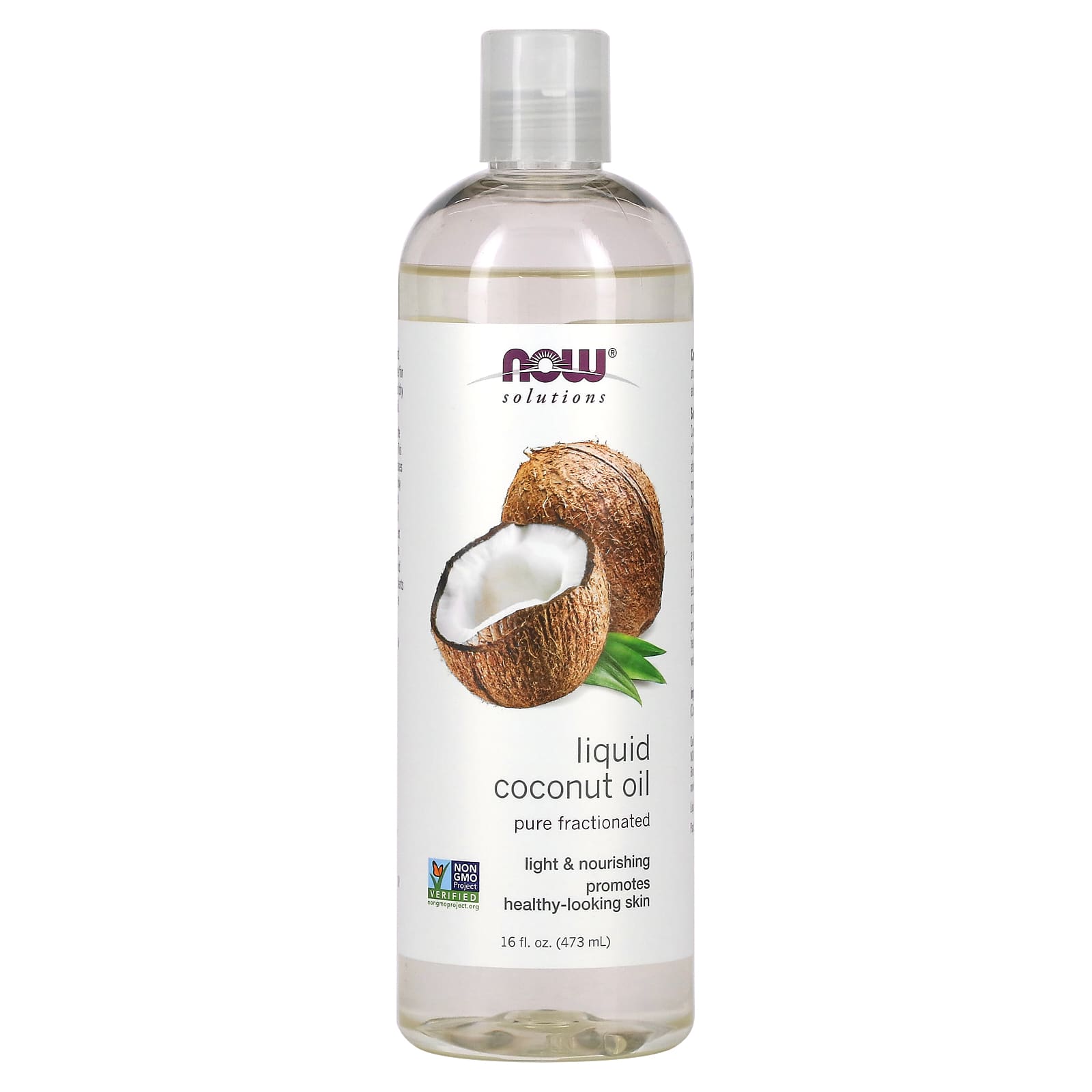NOW Foods, Solutions, Liquid Coconut Oil, Pure Fractionated, 16 fl oz (473 ml) - B017DT4HM2