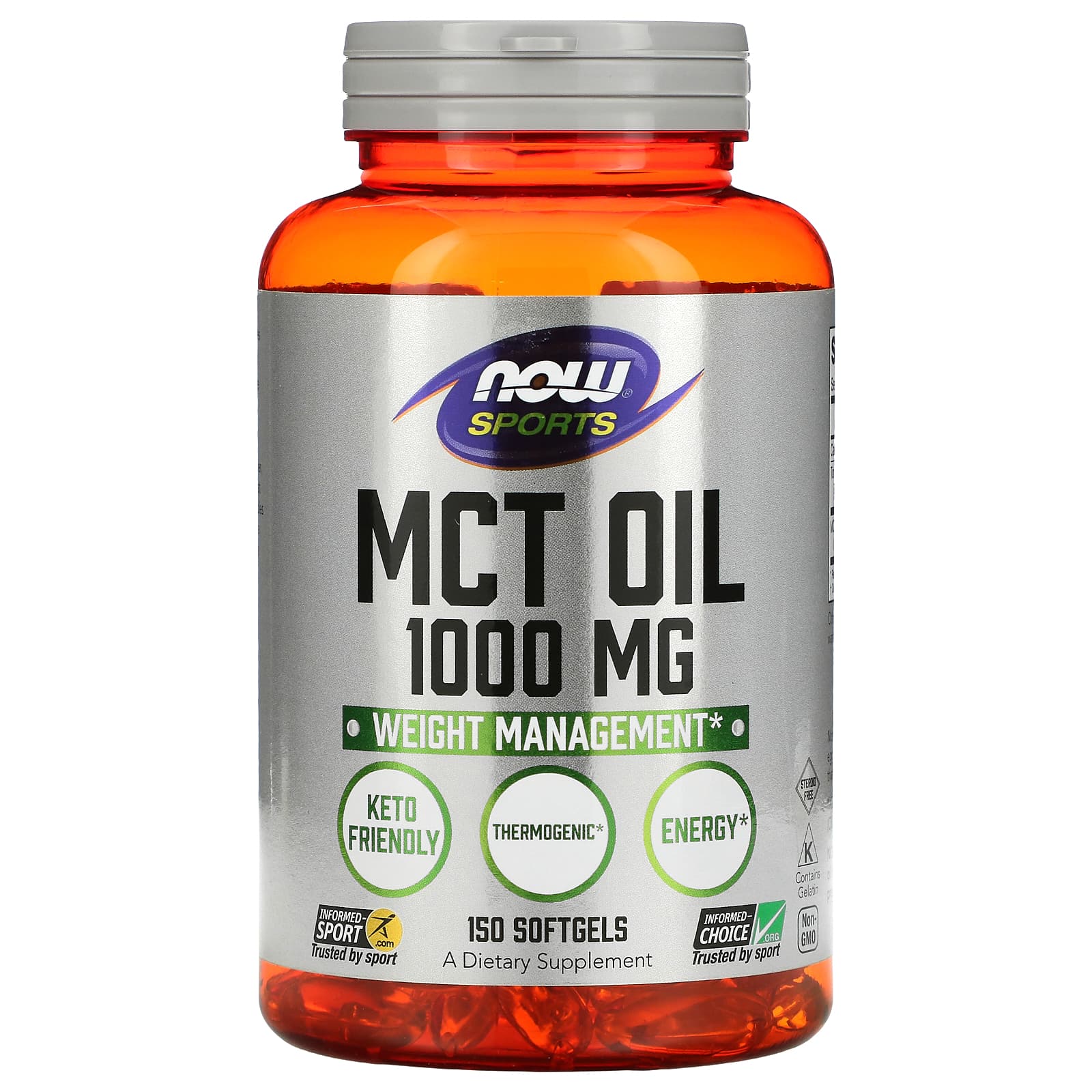 NOW Foods, Sports, MCT Oil, 1,000 mg, 150 Softgels - B009HZJCLM