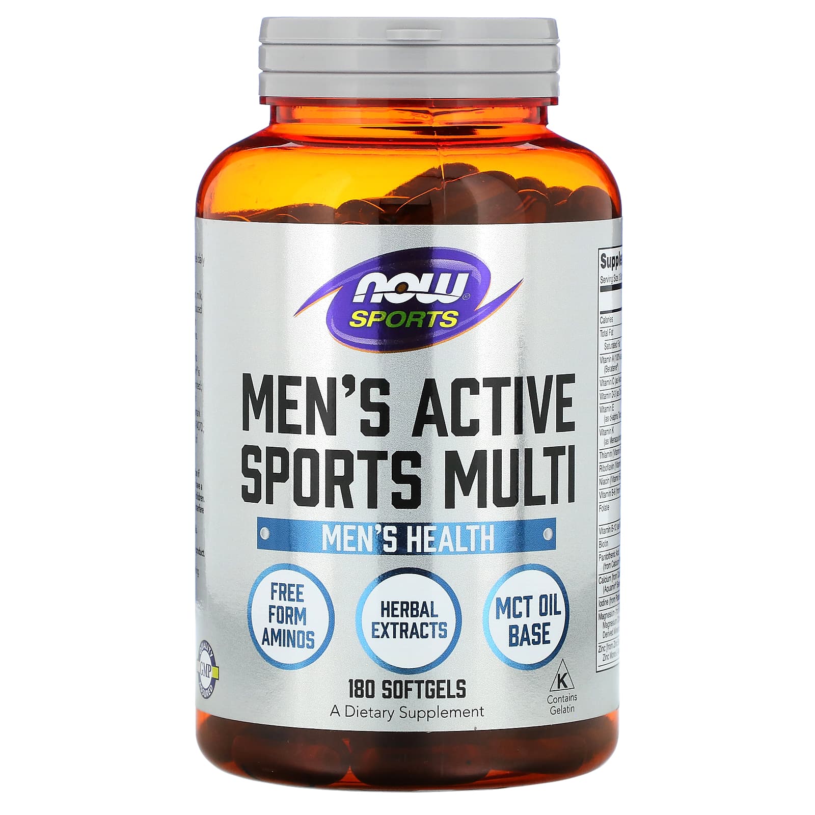 NOW Foods, Sports, Men's Active Sports Multi, 180 Softgels Supplements - B00C4A7IAO