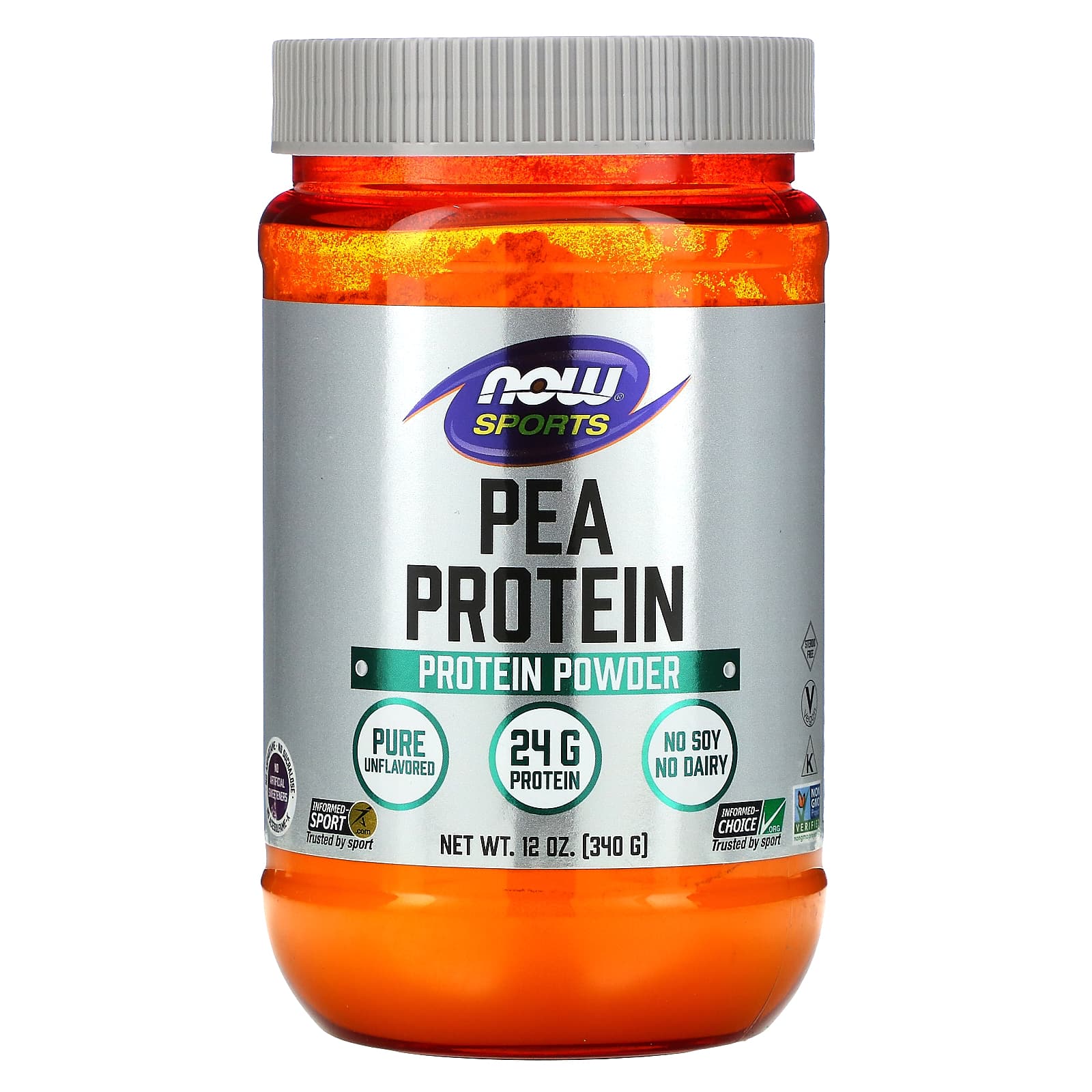 NOW Foods, Sports, Pea Protein, Pure Unflavored, Powder 12 oz (340 g) - B0CW7D7KQW