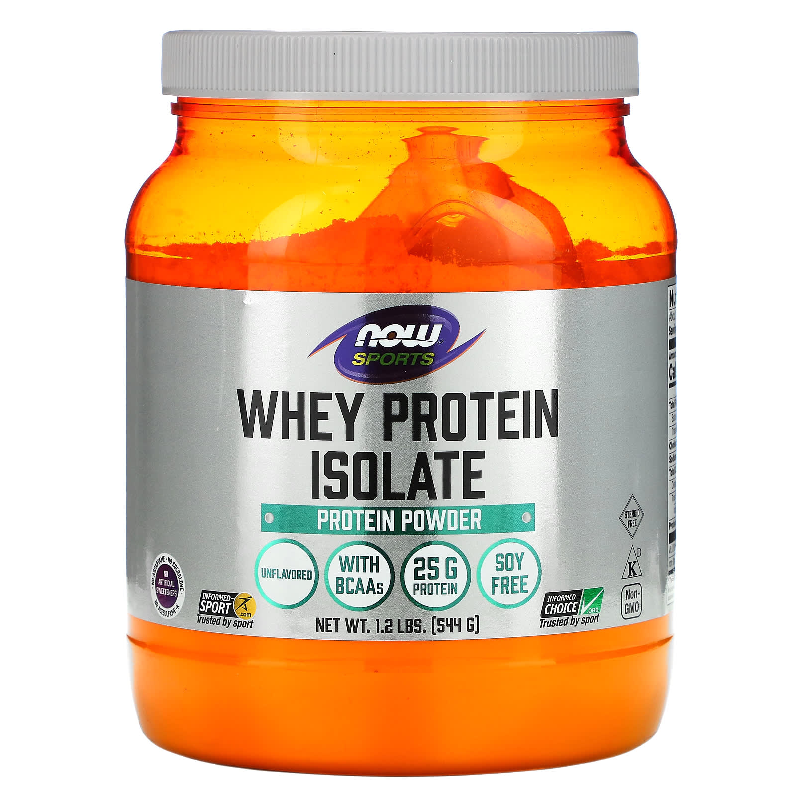 NOW Foods, Sports, Whey Protein Isolate, Unflavored, 1.2 lbs (544 g) - B0013OWAB4