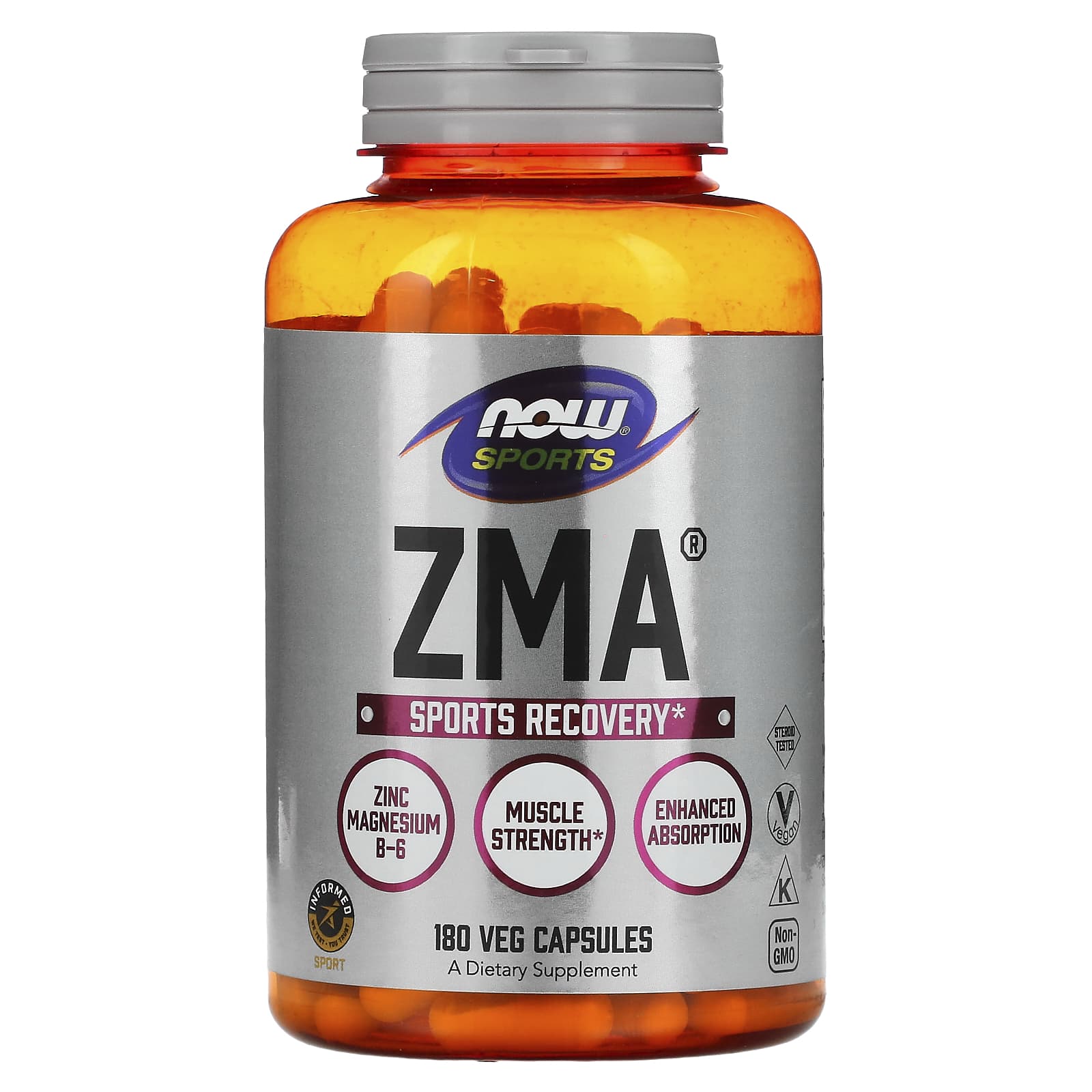 NOW Foods, Sports, ZMA, Sports Recovery, 180 Veg Capsules - B001LXMUW6