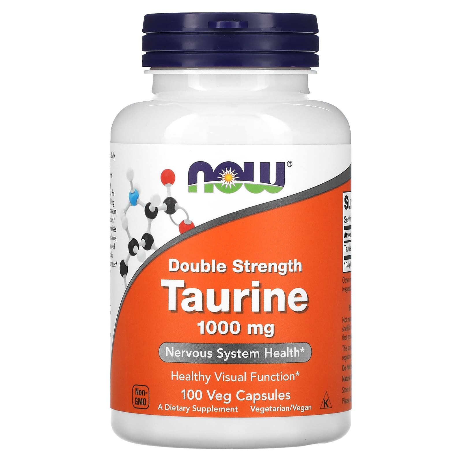 NOW Foods, Taurine, Double Strength, 1,000 mg, 100 Veg Capsules - B0019LRYD0