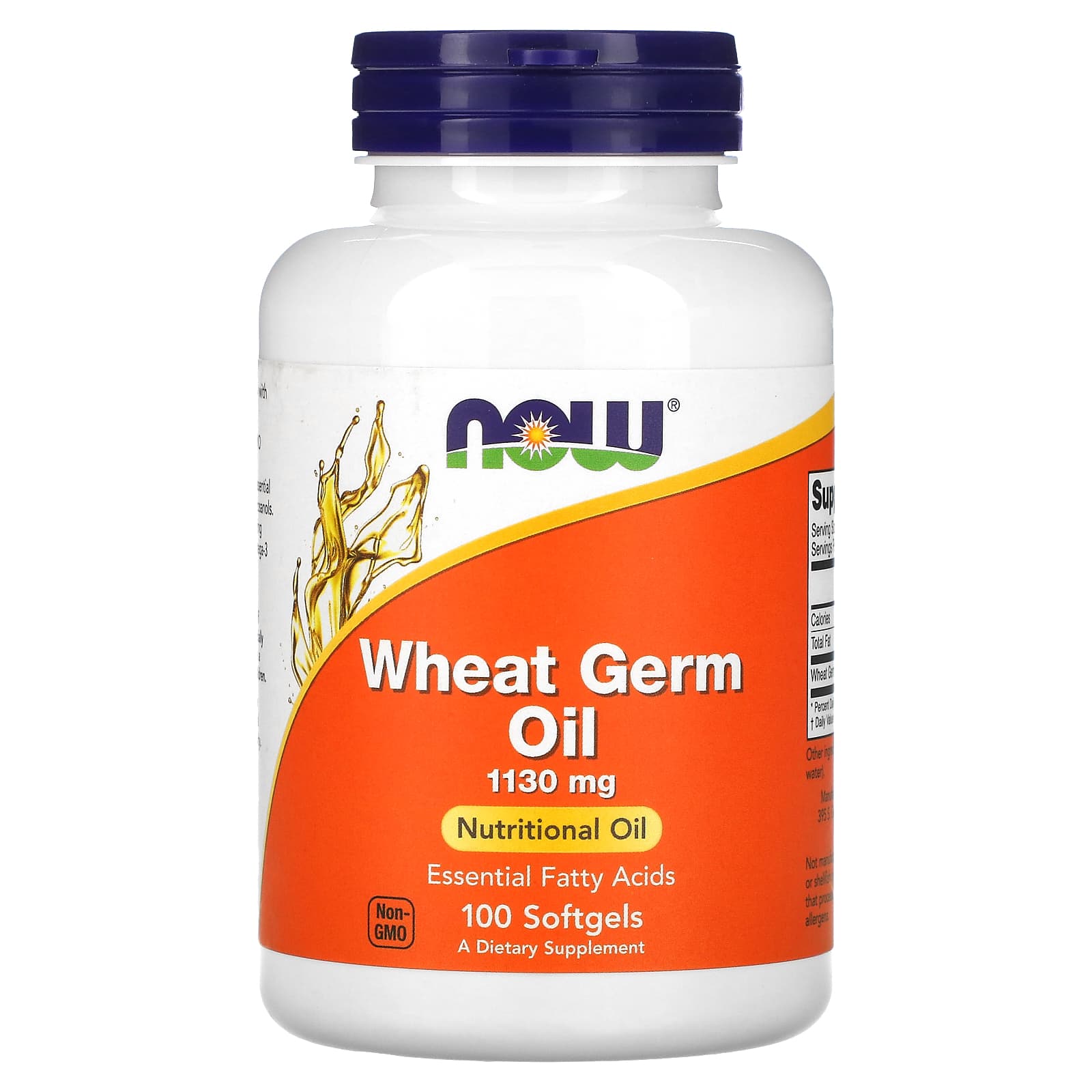 NOW Foods, Wheat Germ Oil, 1,130 mg, 100 Softgels - B000W92C82