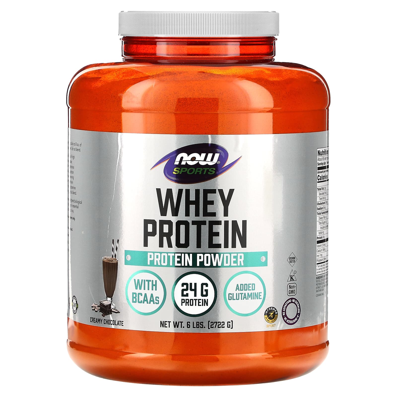 NOW Foods, Whey Protein, Creamy Chocolate, 6 lbs (2,722 g) - B0013OWAK0