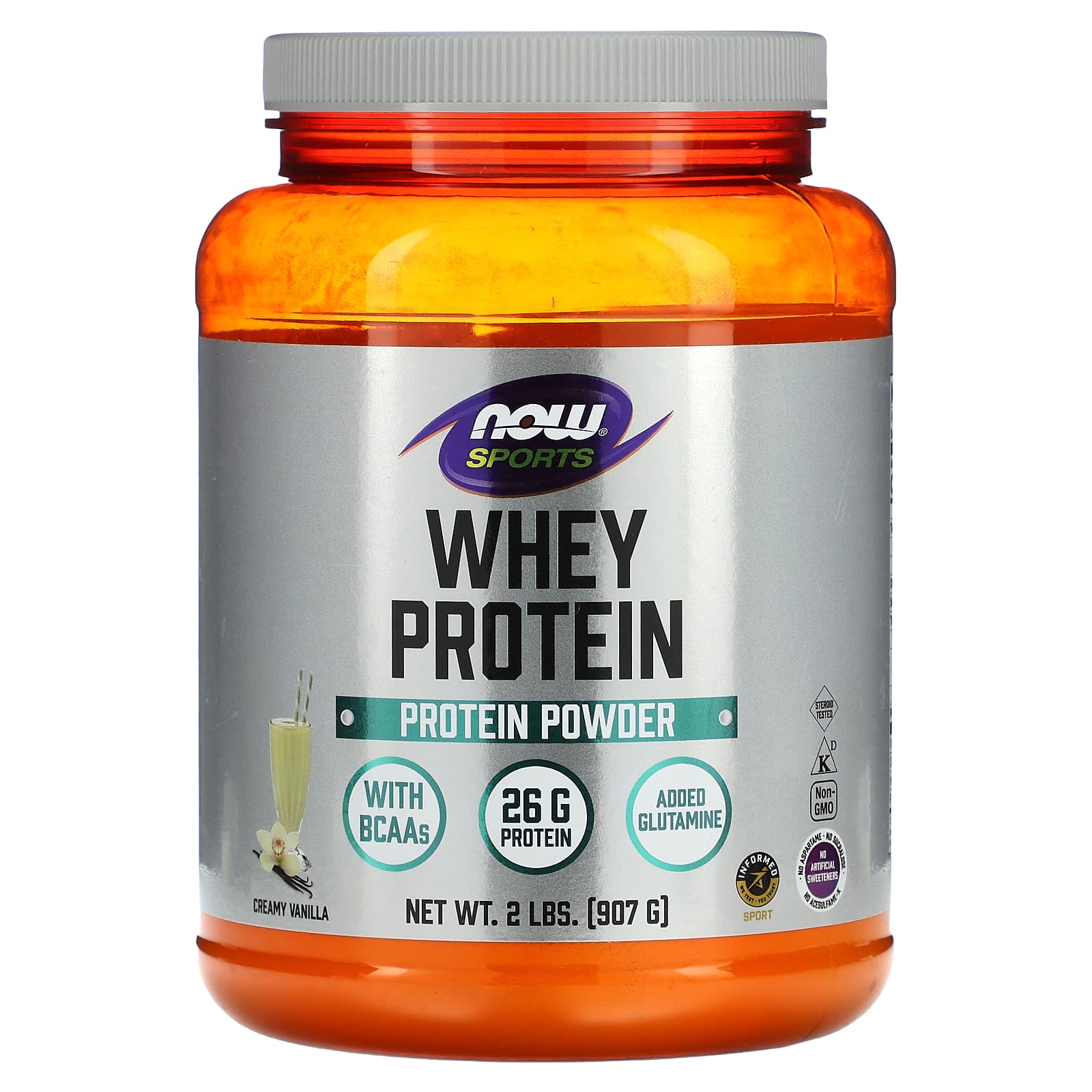 NOW Foods, Whey Protein Powder, Creamy Vanilla, 2 lbs (907 g) - B000MGR21C