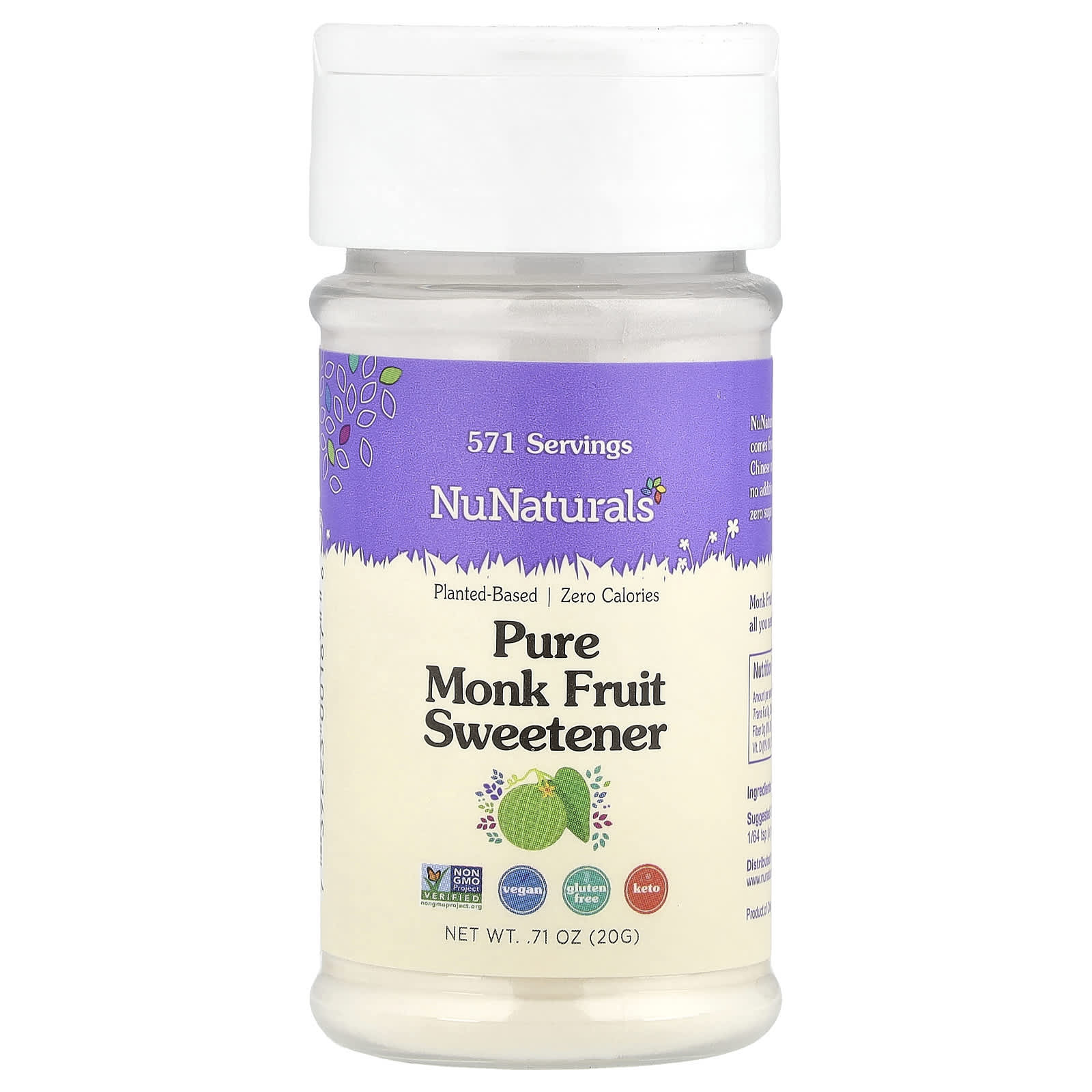 NuNaturals, Pure Monk Fruit Sweetener, 0.71 oz (20 g) - B00LW219H8