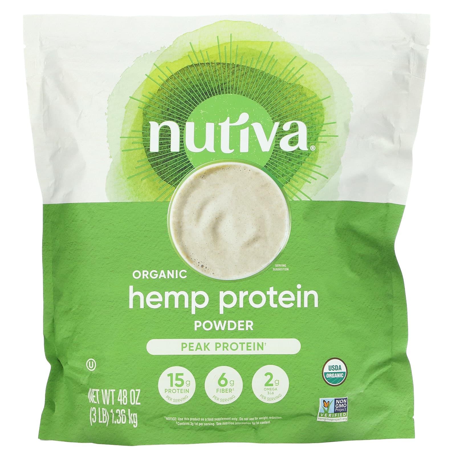 Nutiva, Organic Hemp Protein Powder, 3 lb (1.36 kg) - B001OHX1ZY