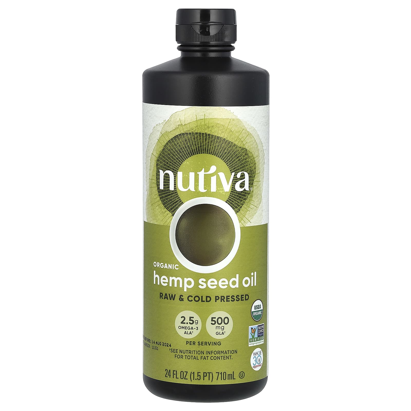 Nutiva, Organic Hemp Seed Oil, Raw & Cold Pressed, 24 fl oz (710 ml) - B000GAO91K