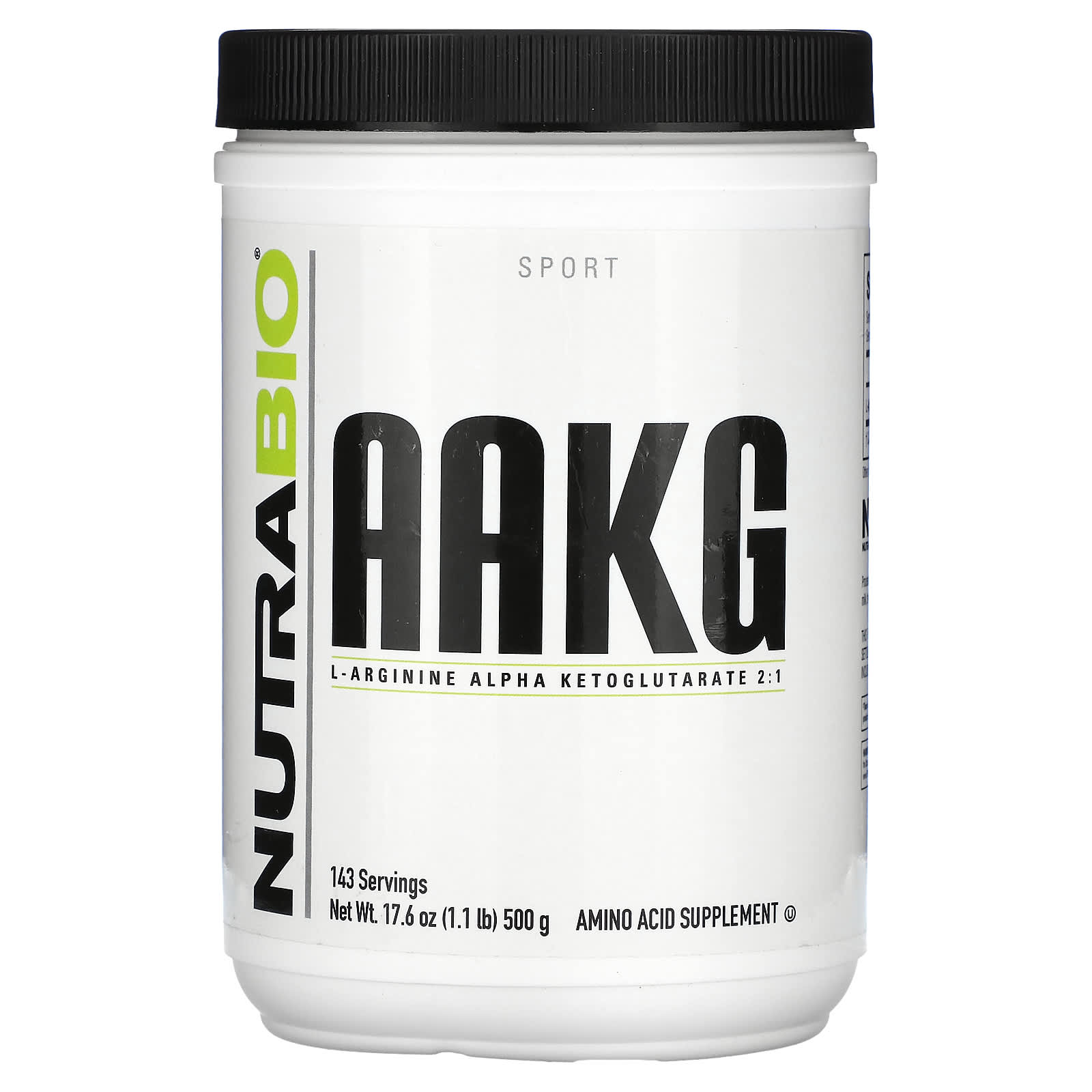 NutraBio, AAKG, 1.1 lb (500 g) - B0033378HE