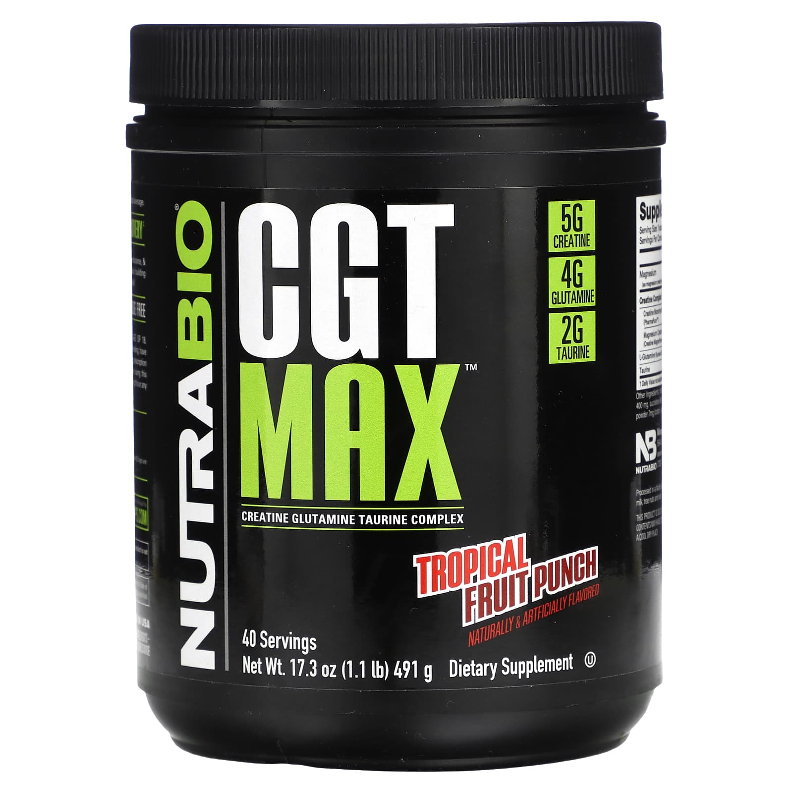 NutraBio, CGT MAX, Tropical Fruit Punch, 1.1 lb (491 g) - B005UJNK3U