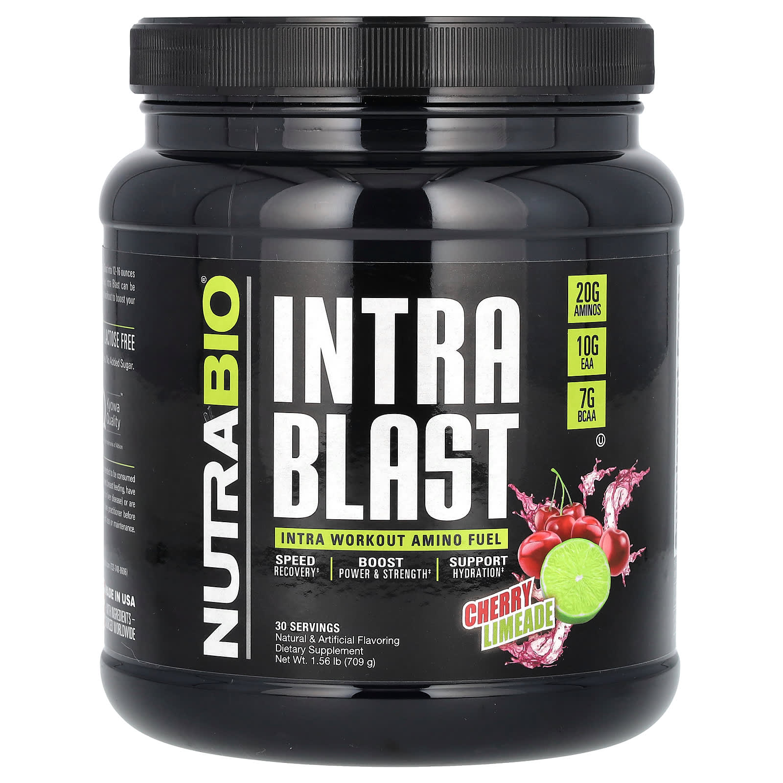 NutraBio, Intra Blast, Intra Workout Amino Fuel, Cherry Limeade, 1.56 lb (709 g) - B09KTGPDTH