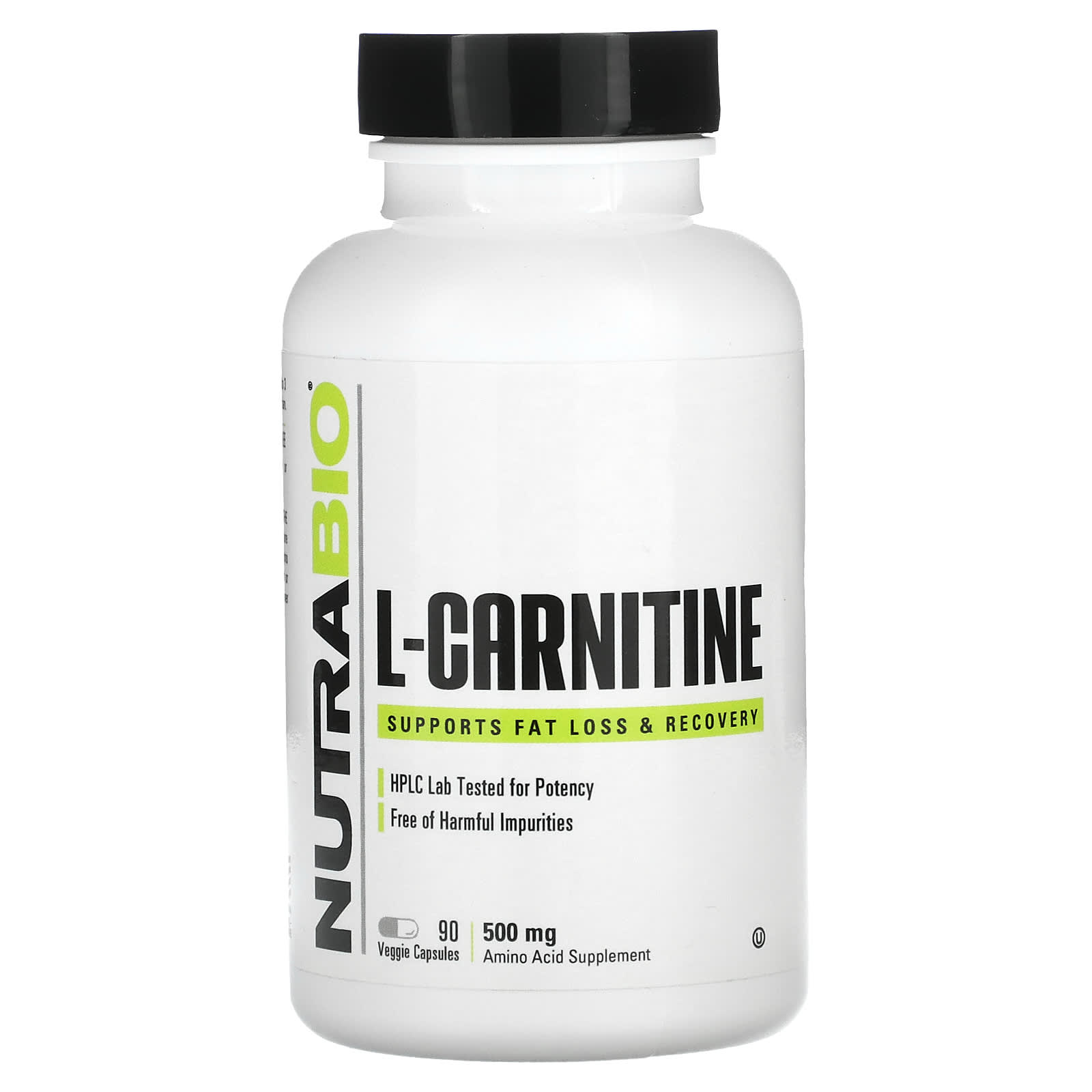 NutraBio, L-Carnitine, 500 mg, 90 Veggie Capsules - B0CJLZ36N2