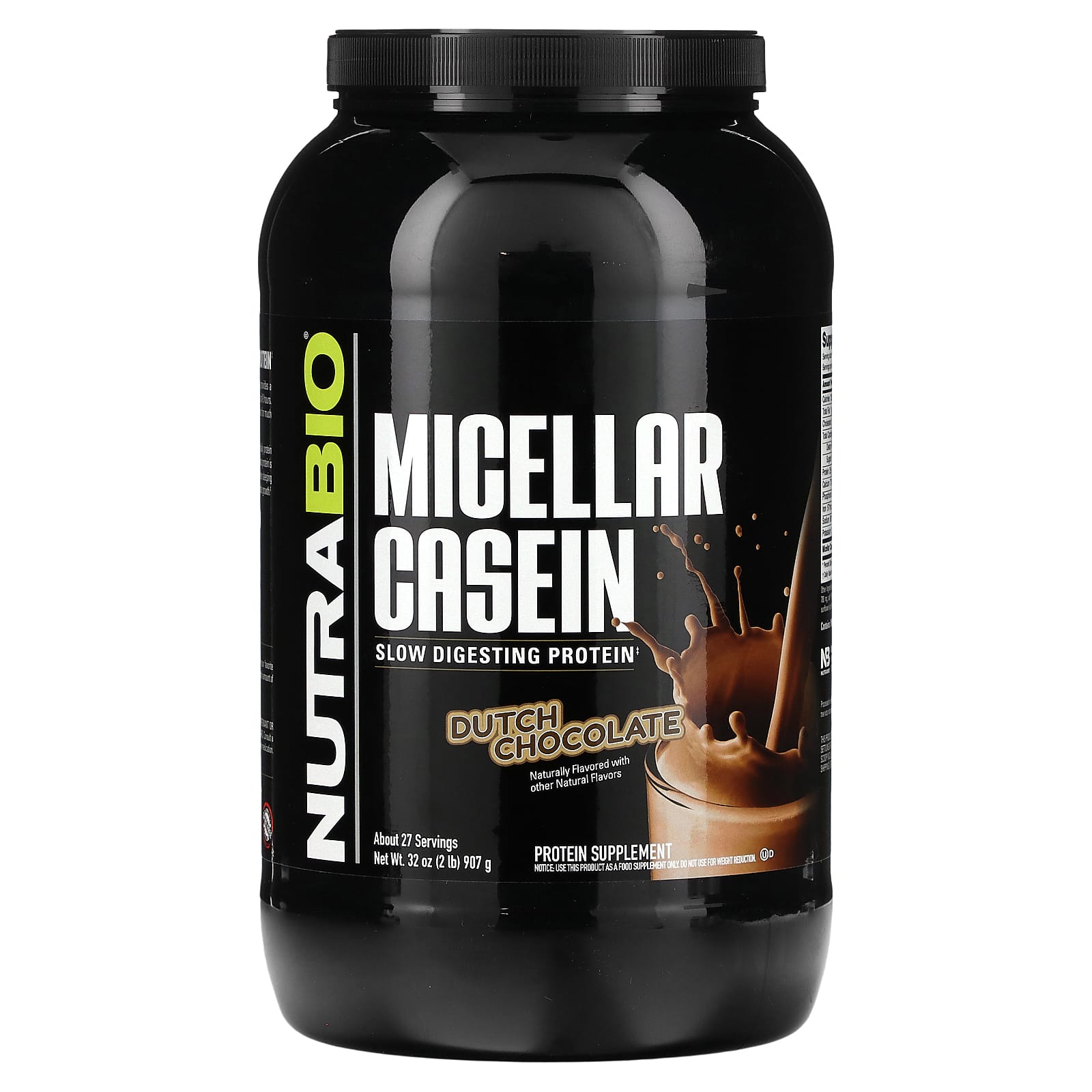 NutraBio, Micellar Casein, Dutch Chocolate, 2 lb (907 g) - B00BSHMFHK