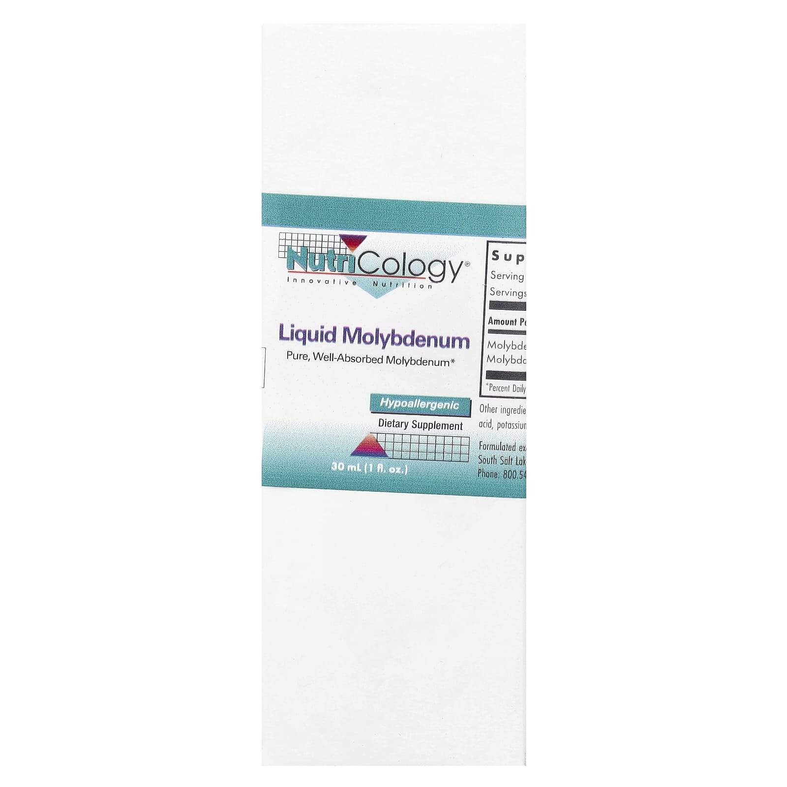Nutricology, Liquid Molybdenum, 1 fl oz (30 mL) - B00028P97E
