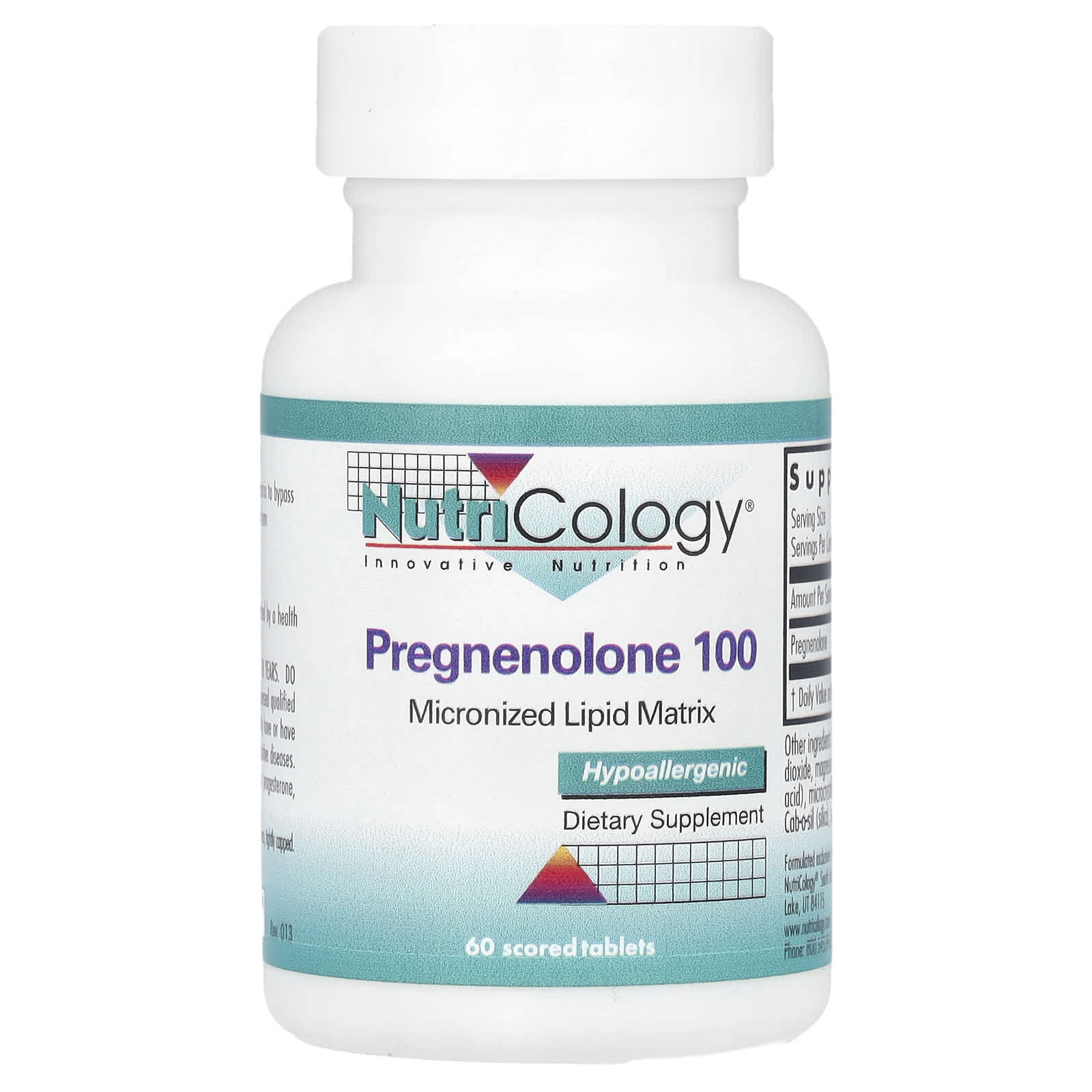Nutricology, Pregnenolone 100, 60 Scored Tablets - B0016J6ZXK