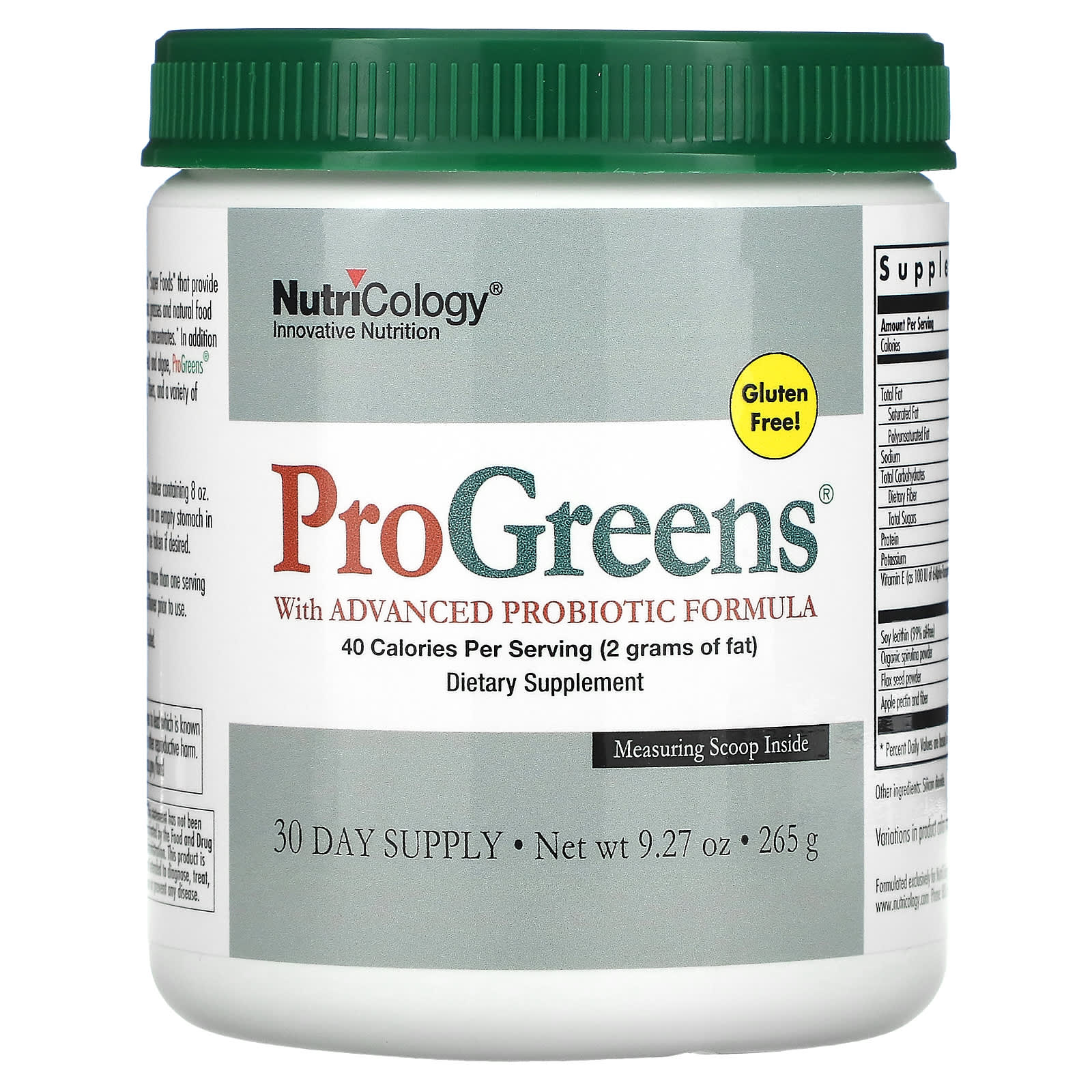 Nutricology, ProGreens with Advanced Probiotic Formula, 9.27 oz (265 g) - B00013YZRU
